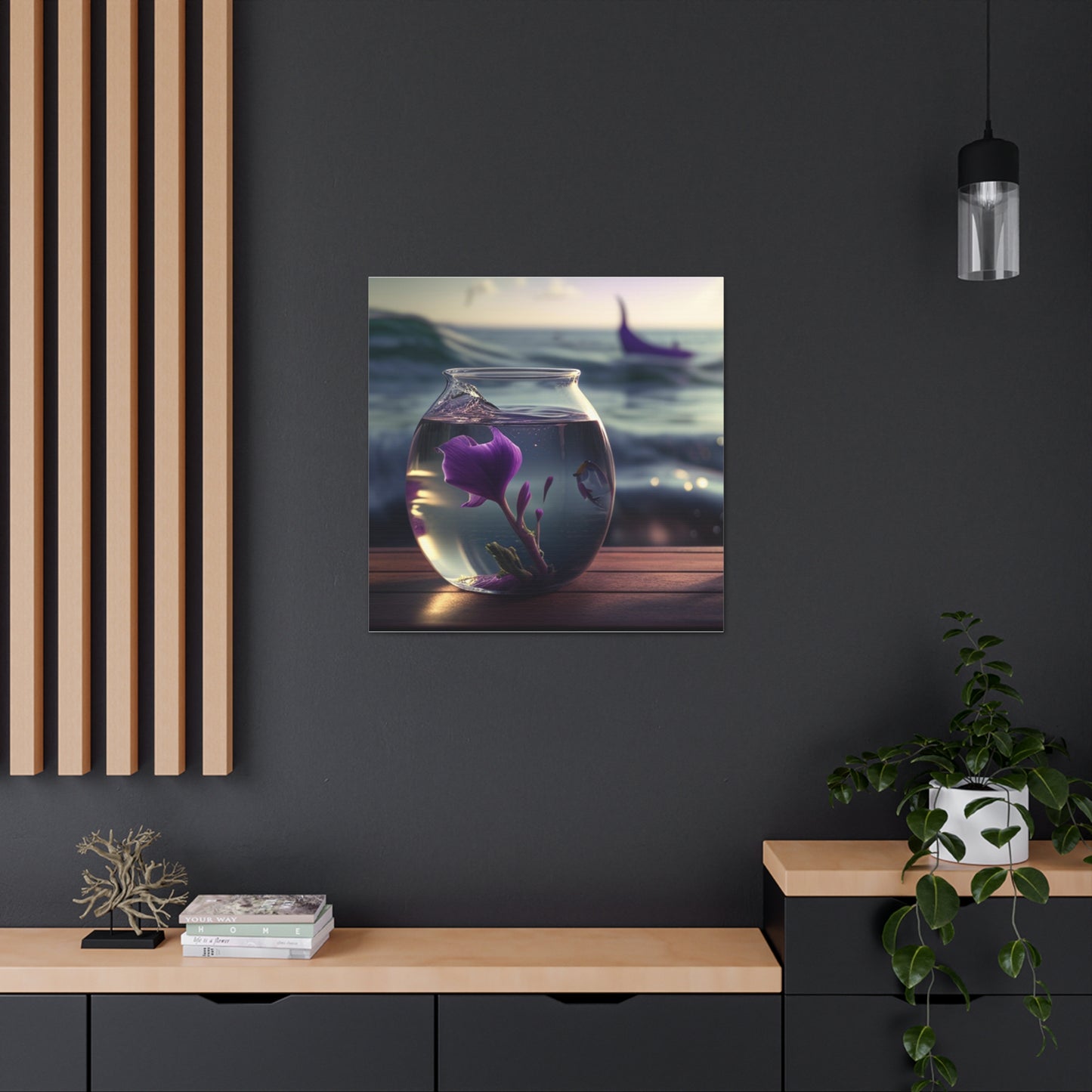 Canvas Gallery Wraps Purple Sweet pea in a vase 1