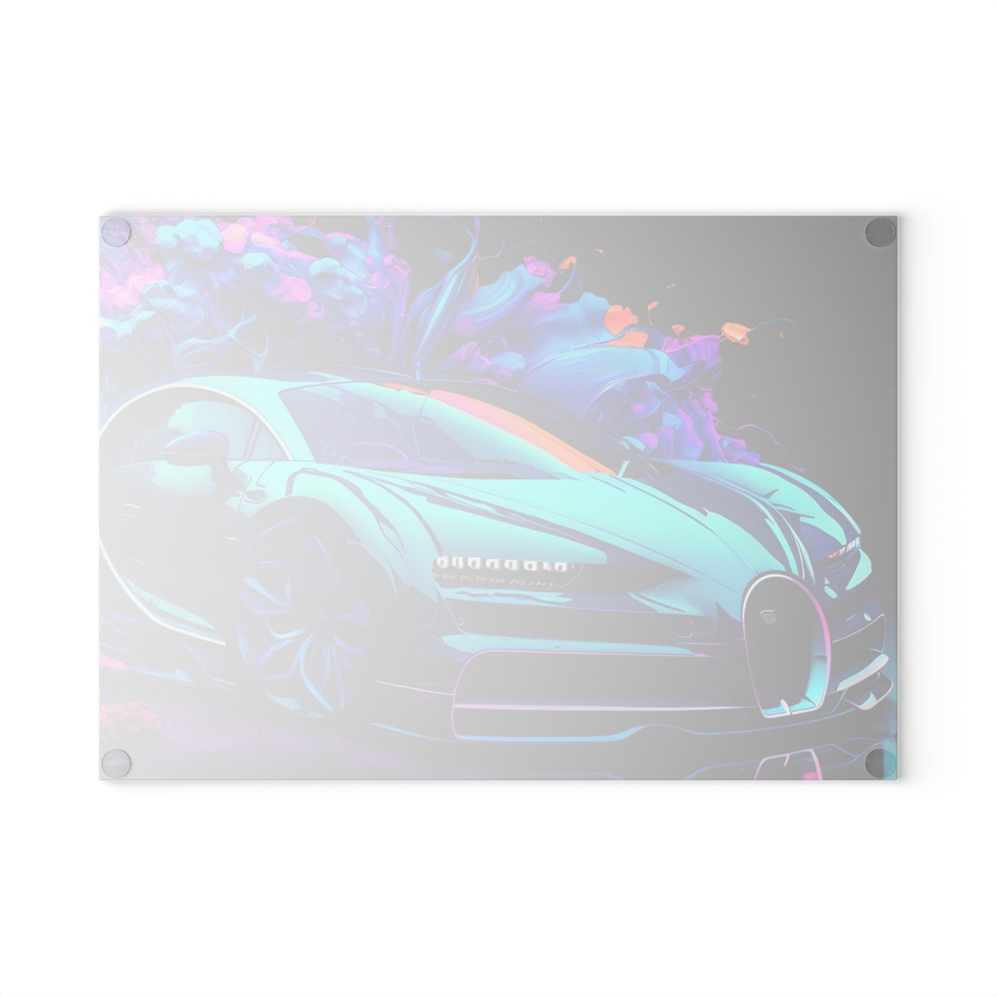 Glass Cutting Board Bugatti Neon Chiron 3