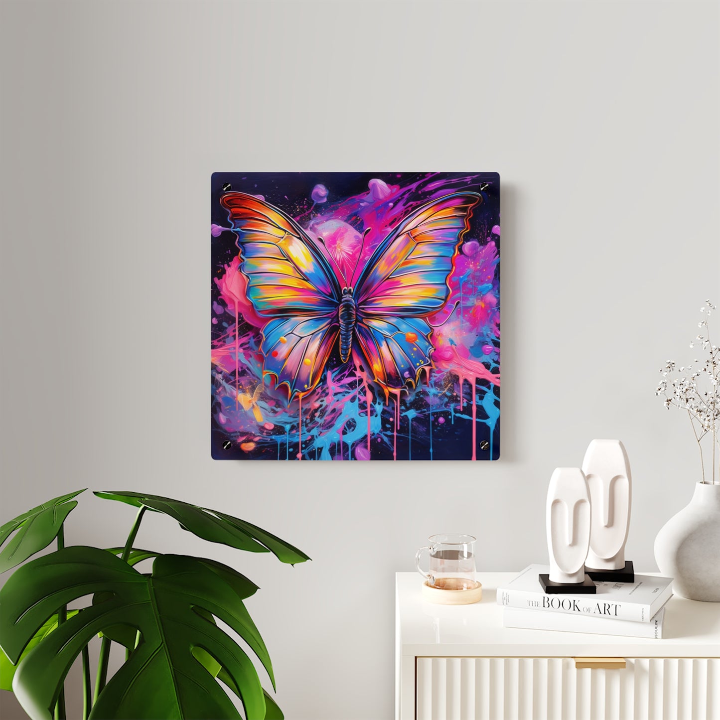 Acrylic Wall Art Panels Pink Butterfly Flair 3