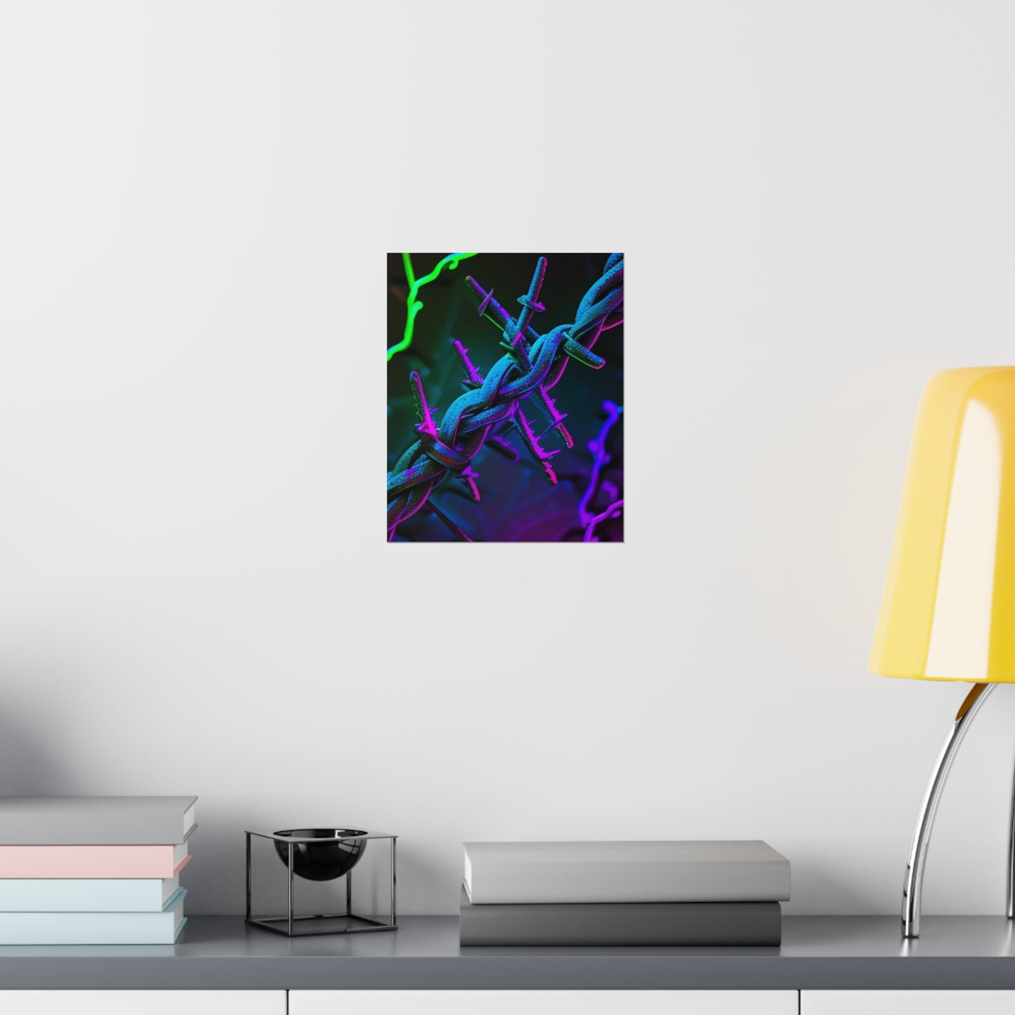 Premium Matte Vertical Posters Macro Neon Barbs 4