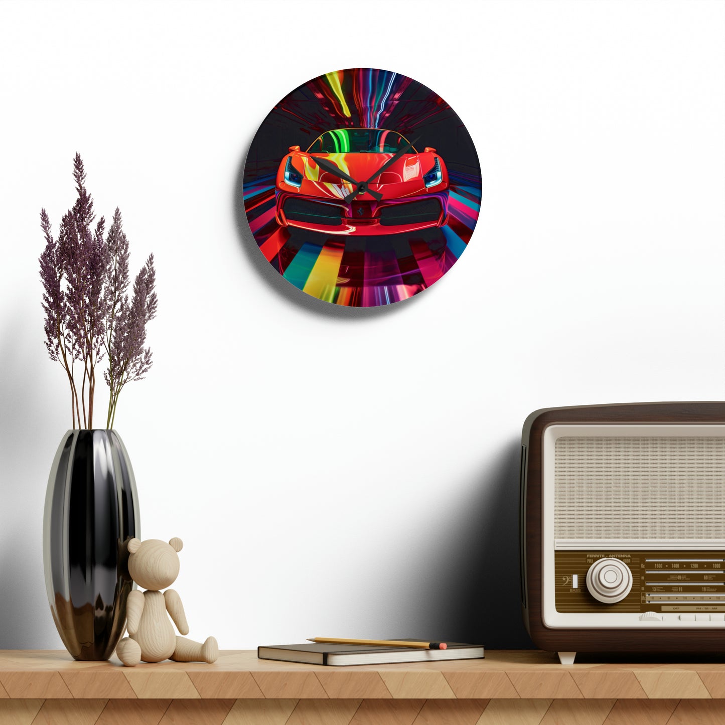 Acrylic Wall Clock Ferrari Flair Macro 3