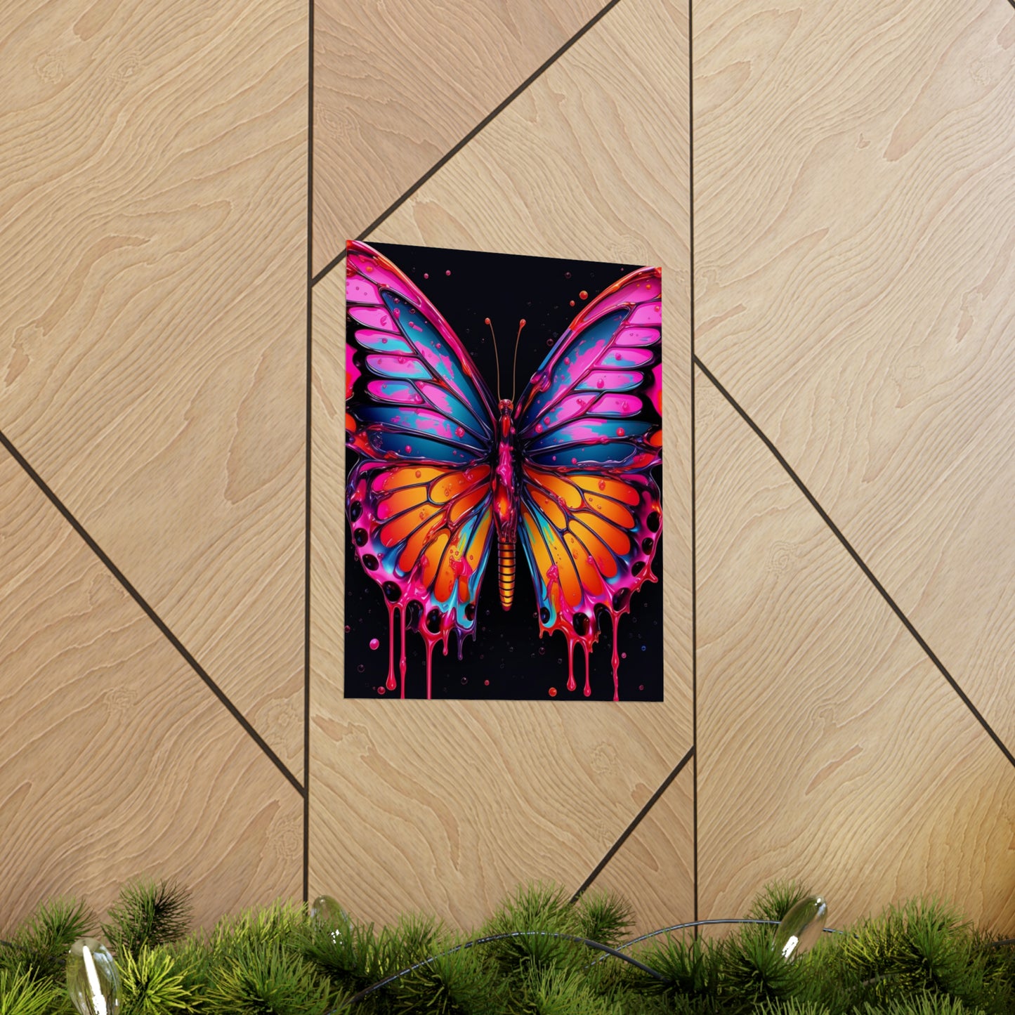 Premium Matte Vertical Posters Pink Butterfly Flair 1