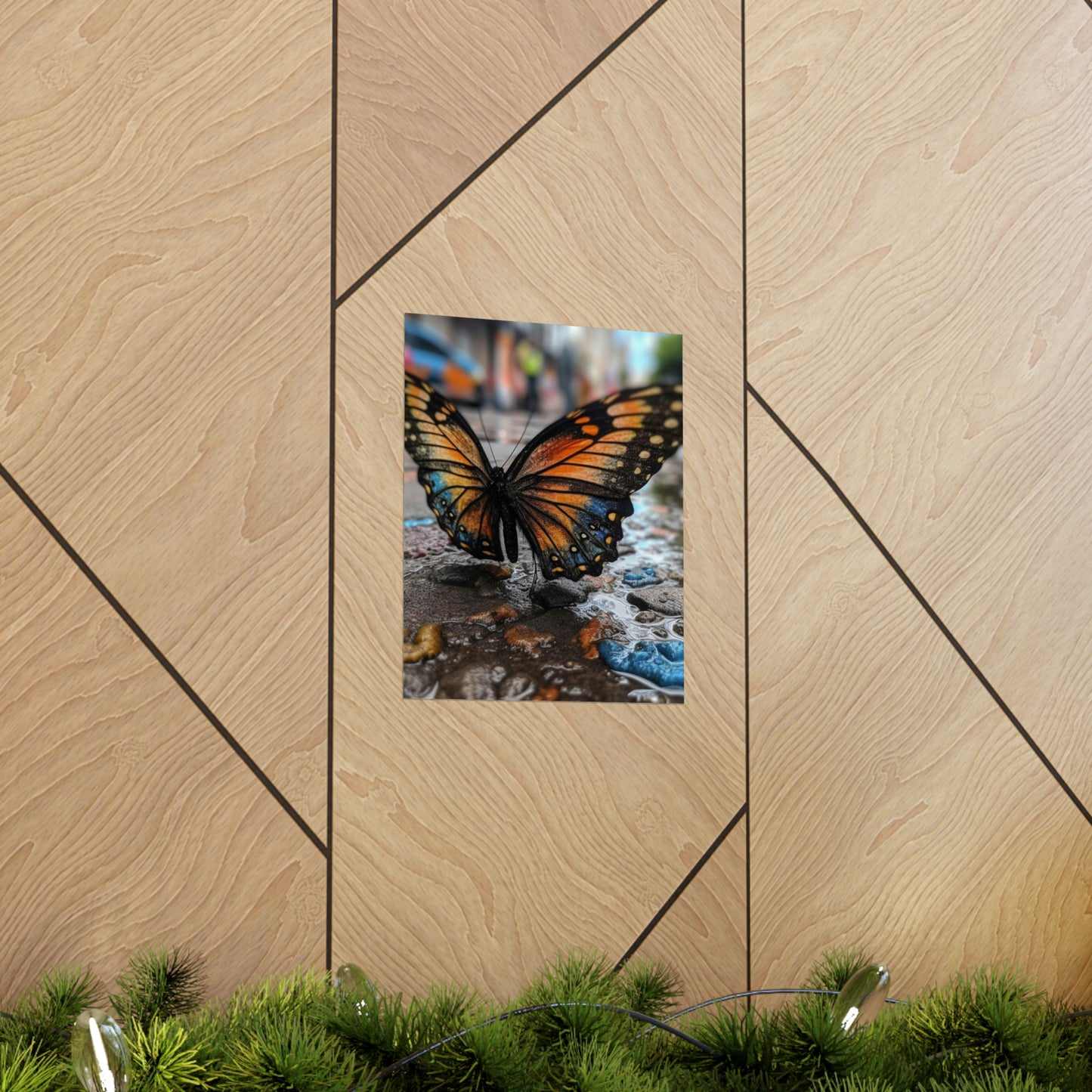 Premium Matte Vertical Posters Water Butterfly Street 4