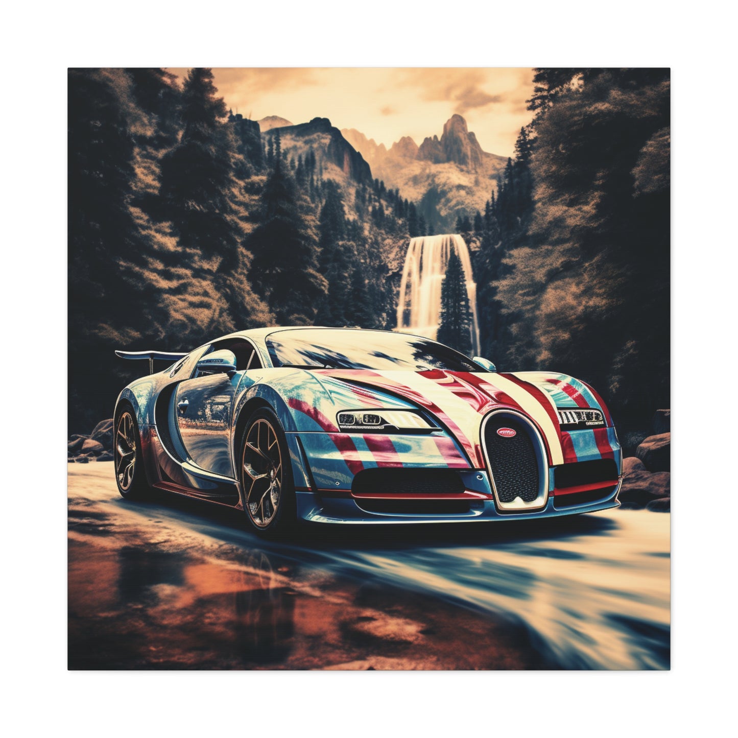 Canvas Gallery Wraps Bugatti Waterfall 1