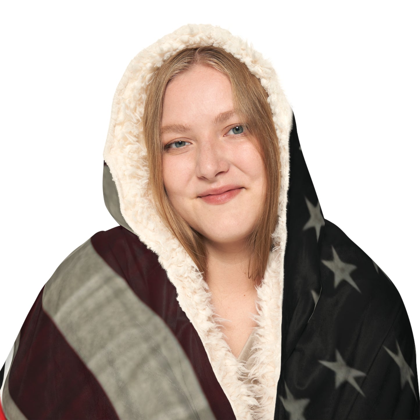 Snuggle Hooded Blanket American Flag Background Ferrari 1