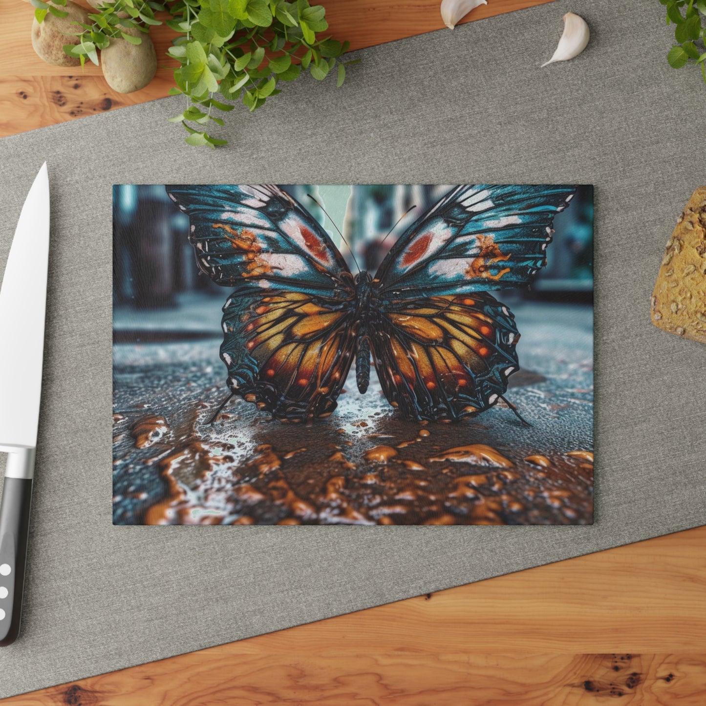 Glass Cutting Board Water Butterfly Street 3