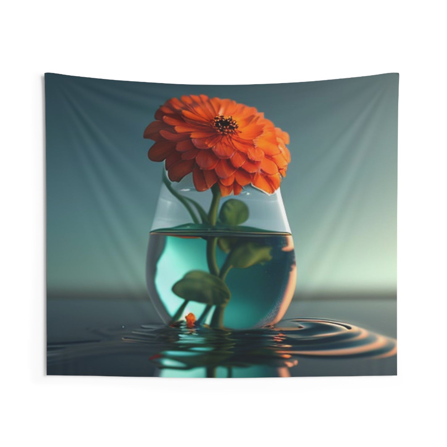 Indoor Wall Tapestries Orange Zinnia 1