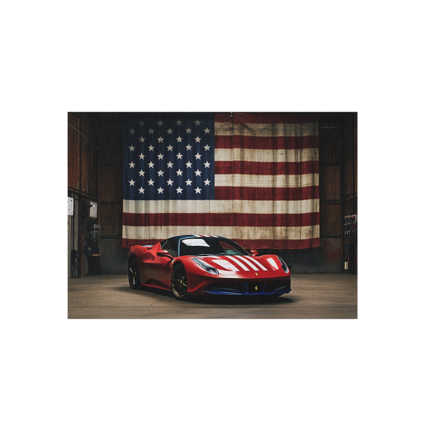 Outdoor Rug  American Flag Farrari 4