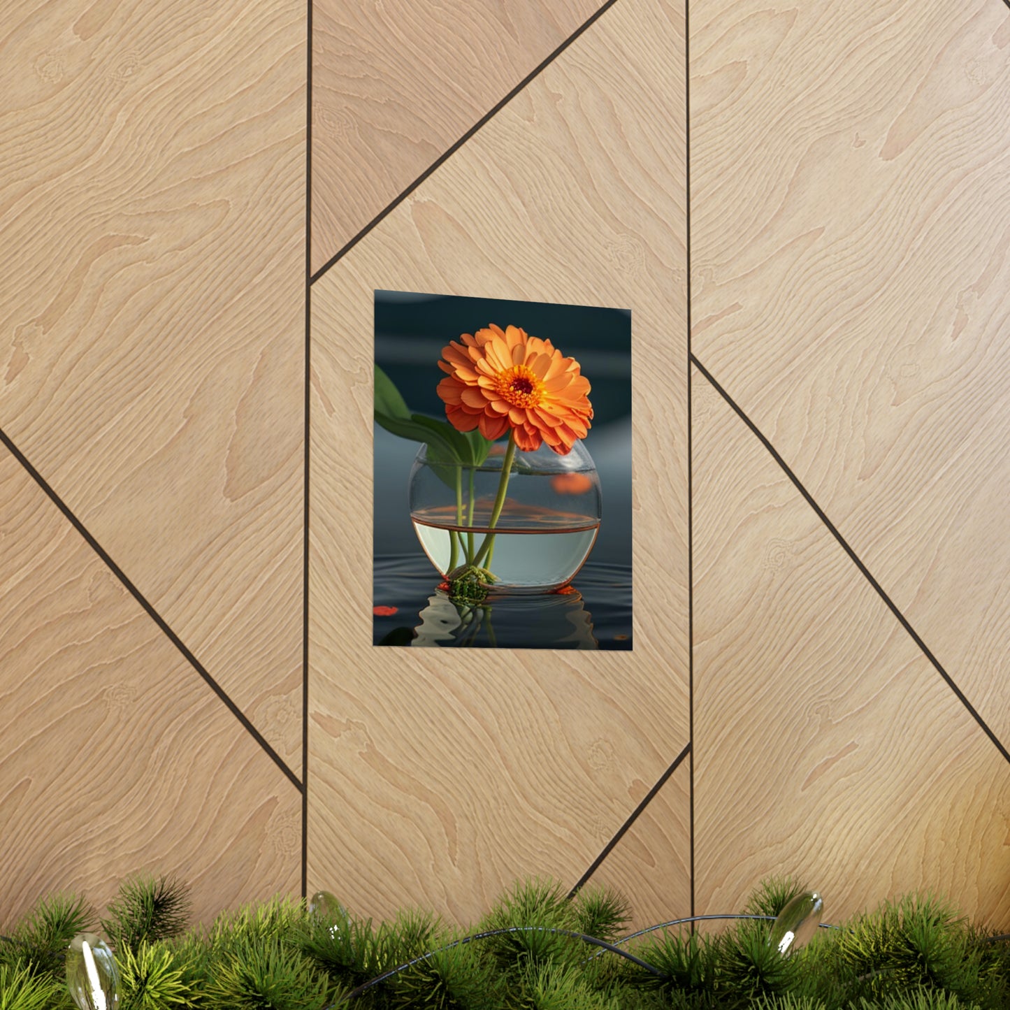 Premium Matte Vertical Posters Orange Zinnia 2