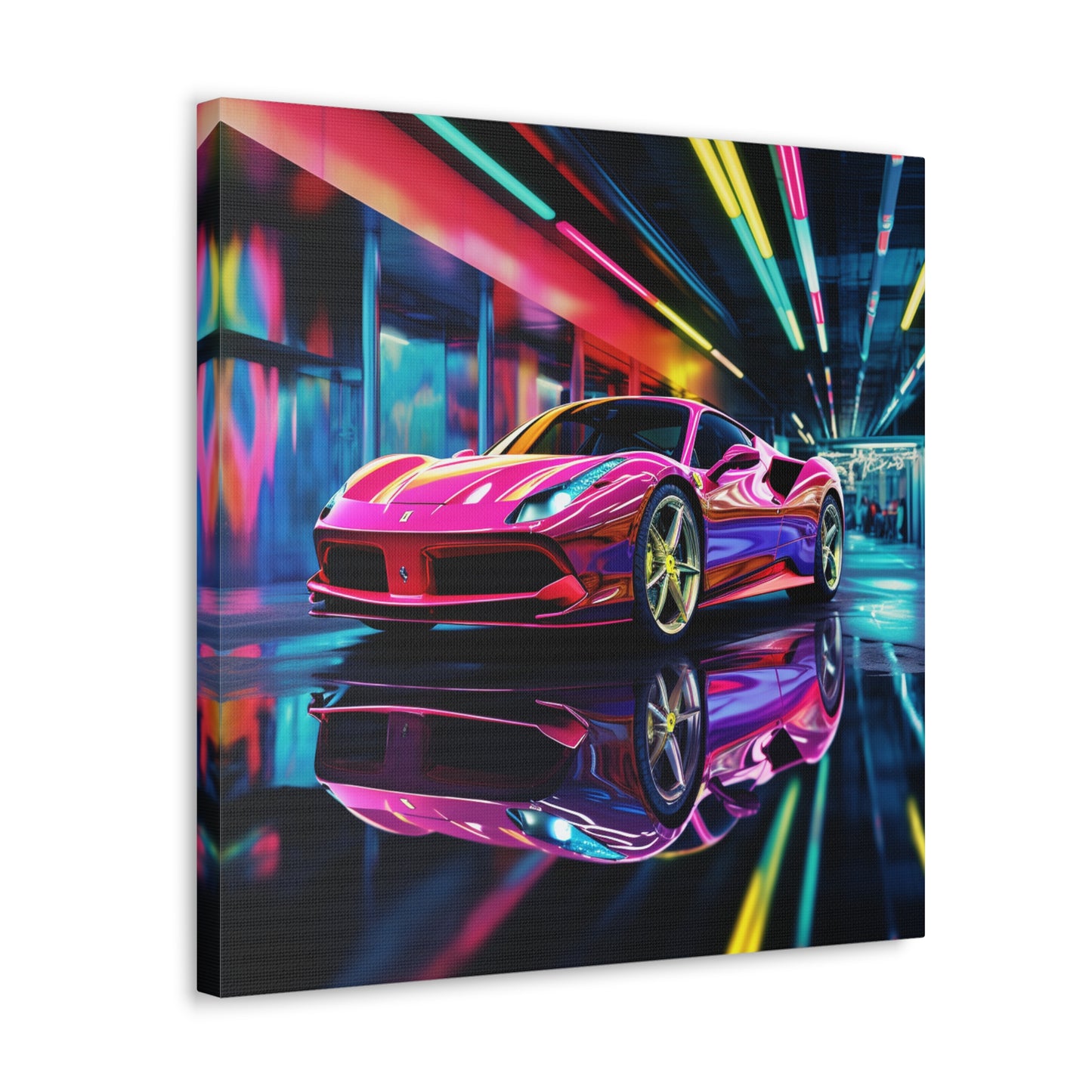 Canvas Gallery Wraps Pink Macro Ferrari 4