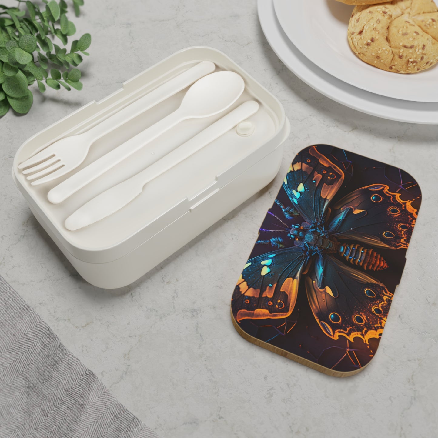 Bento Lunch Box Neon Hue Butterfly 2