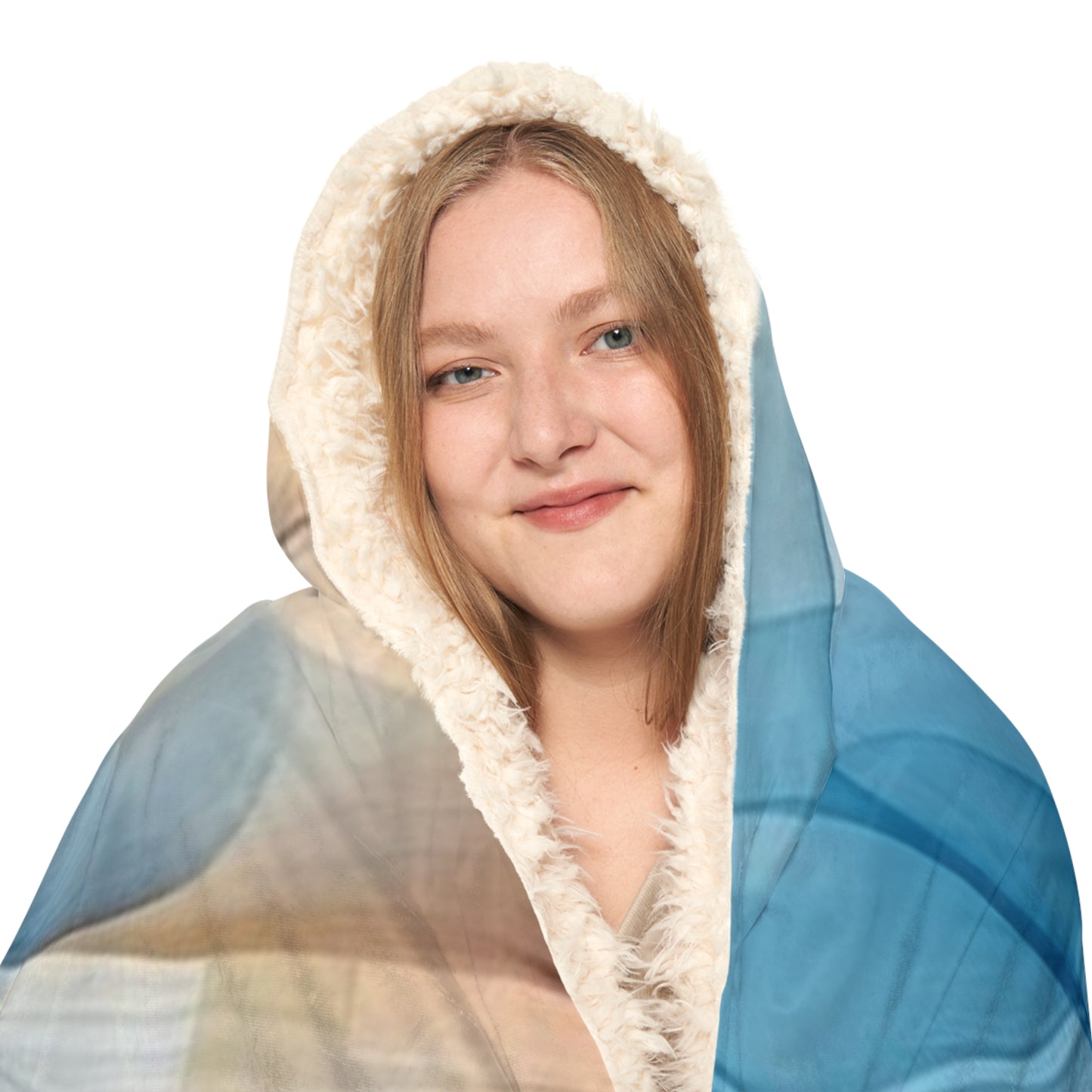 Snuggle Hooded Blanket Blue Tluip Abstract 3