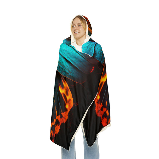 Snuggle Hooded Blanket Neon Butterfly Flair 3