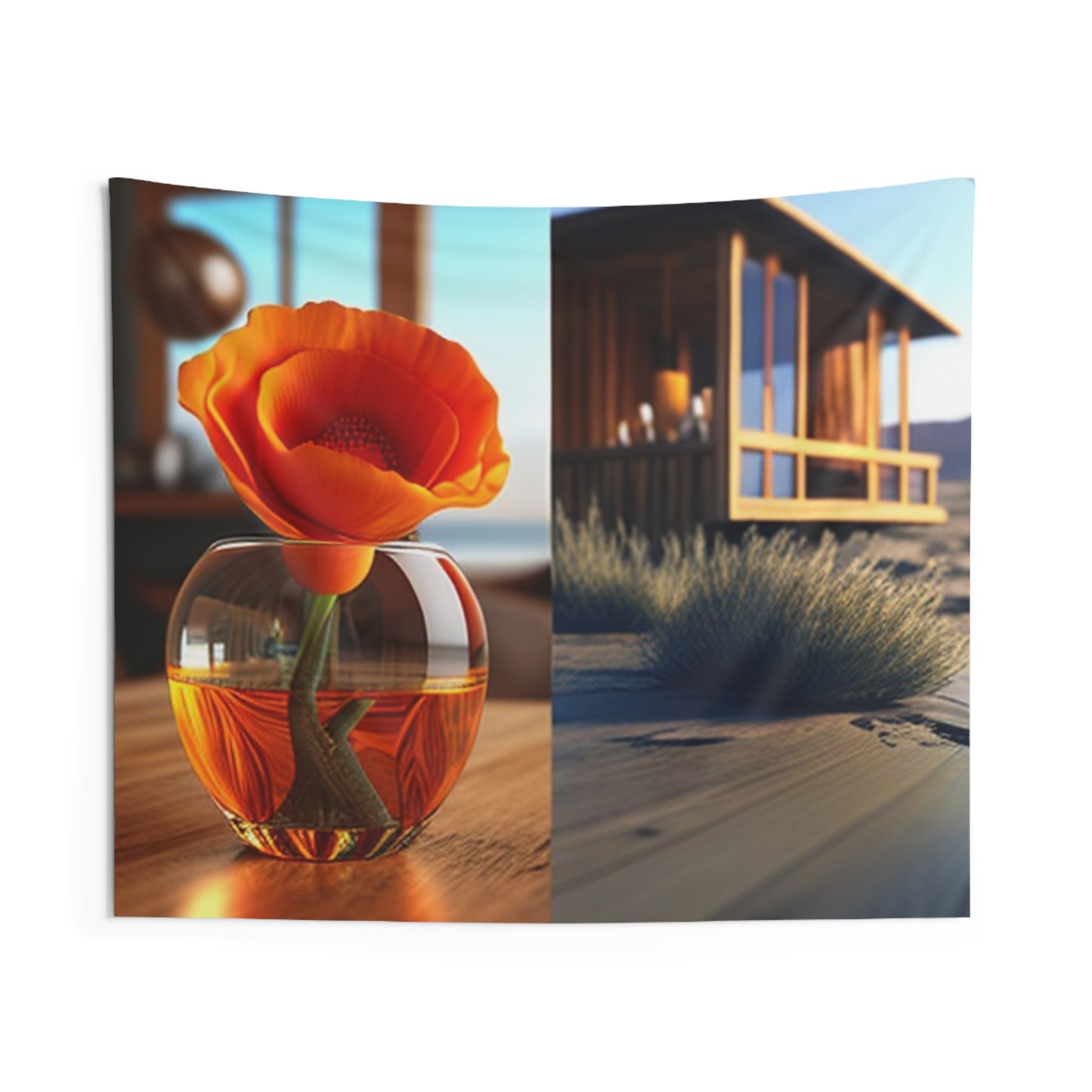 Indoor Wall Tapestries Poppy in a Glass Vase 3
