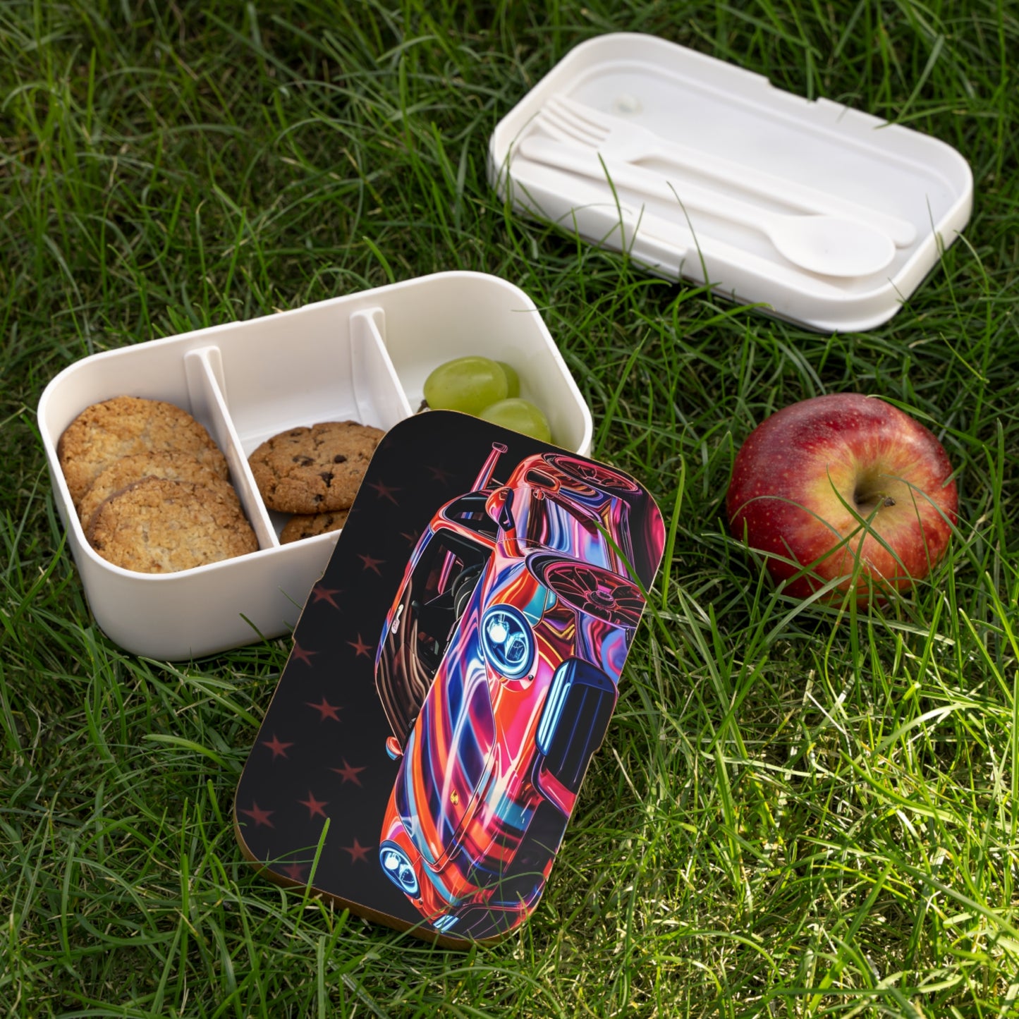 Bento Lunch Box American Flag Colored Porsche 1