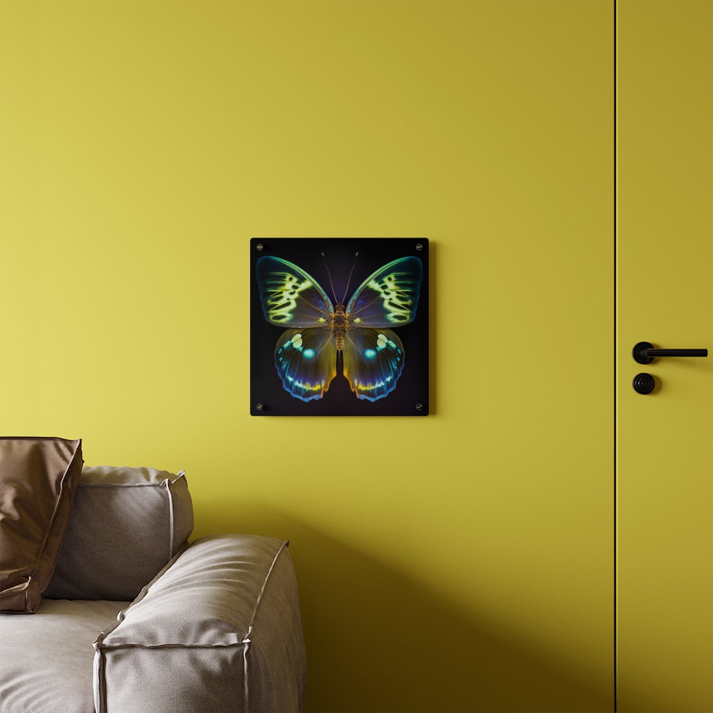 Acrylic Wall Art Panels Neon Hue Butterfly 1