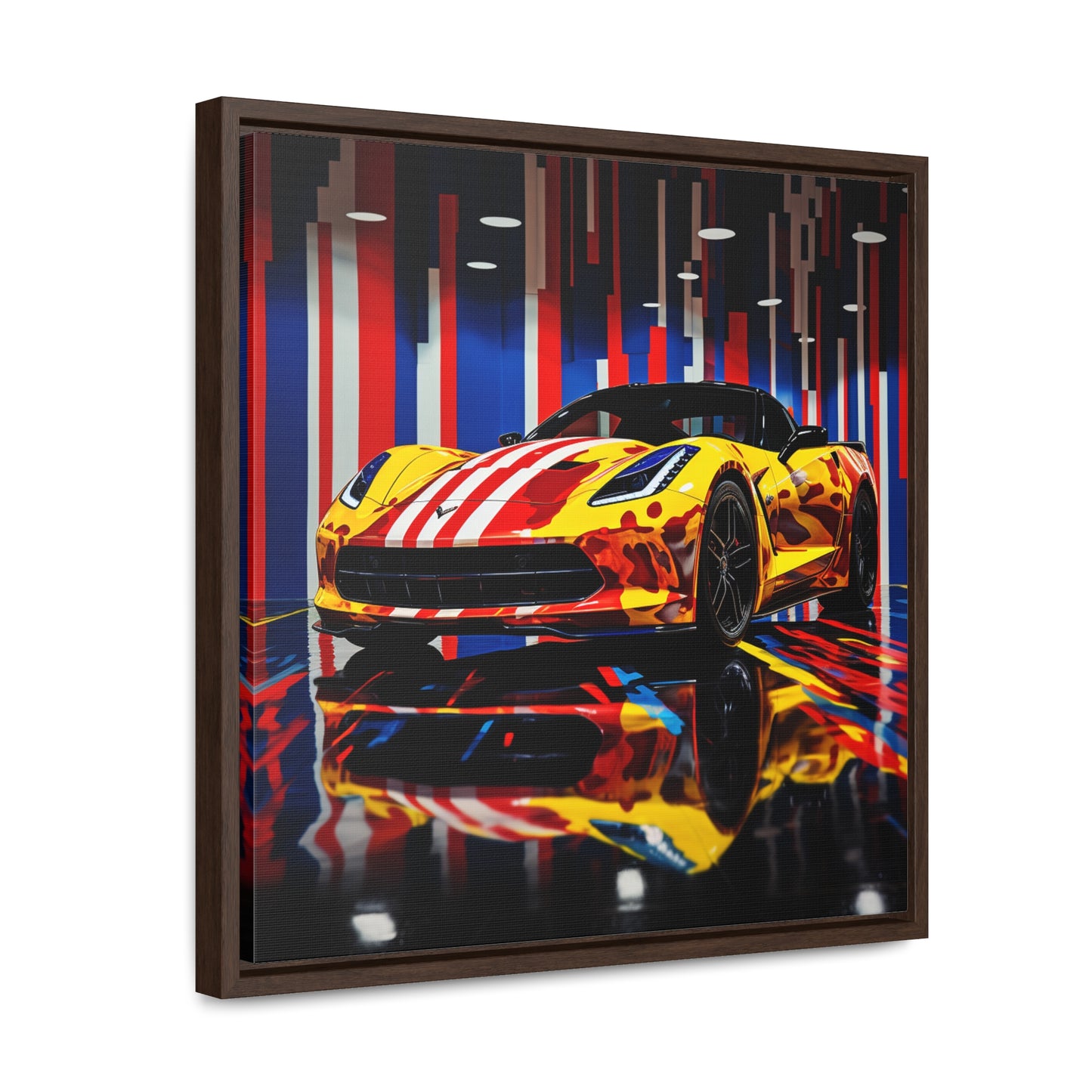 Gallery Canvas Wraps, Square Frame Macro Flag Ferrari 4