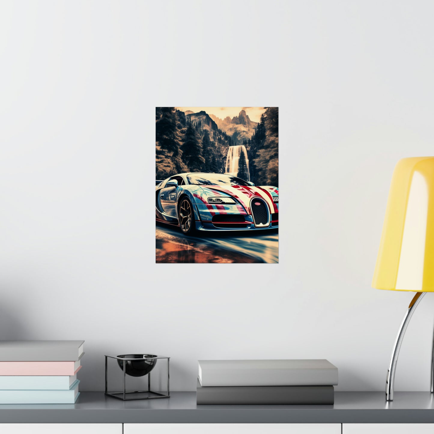 Premium Matte Vertical Posters Bugatti Waterfall 1