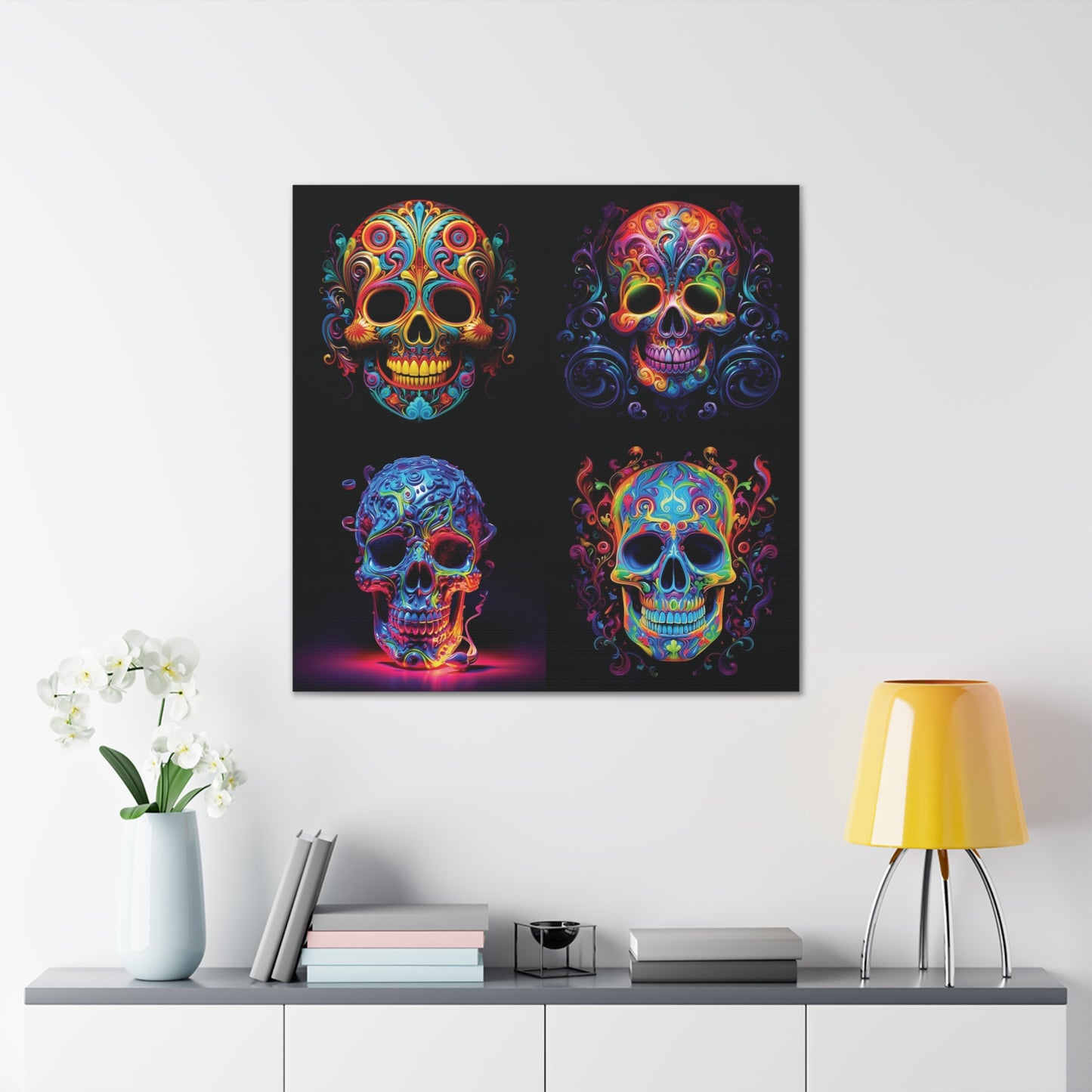 Canvas Gallery Wraps Macro Skull Color 5