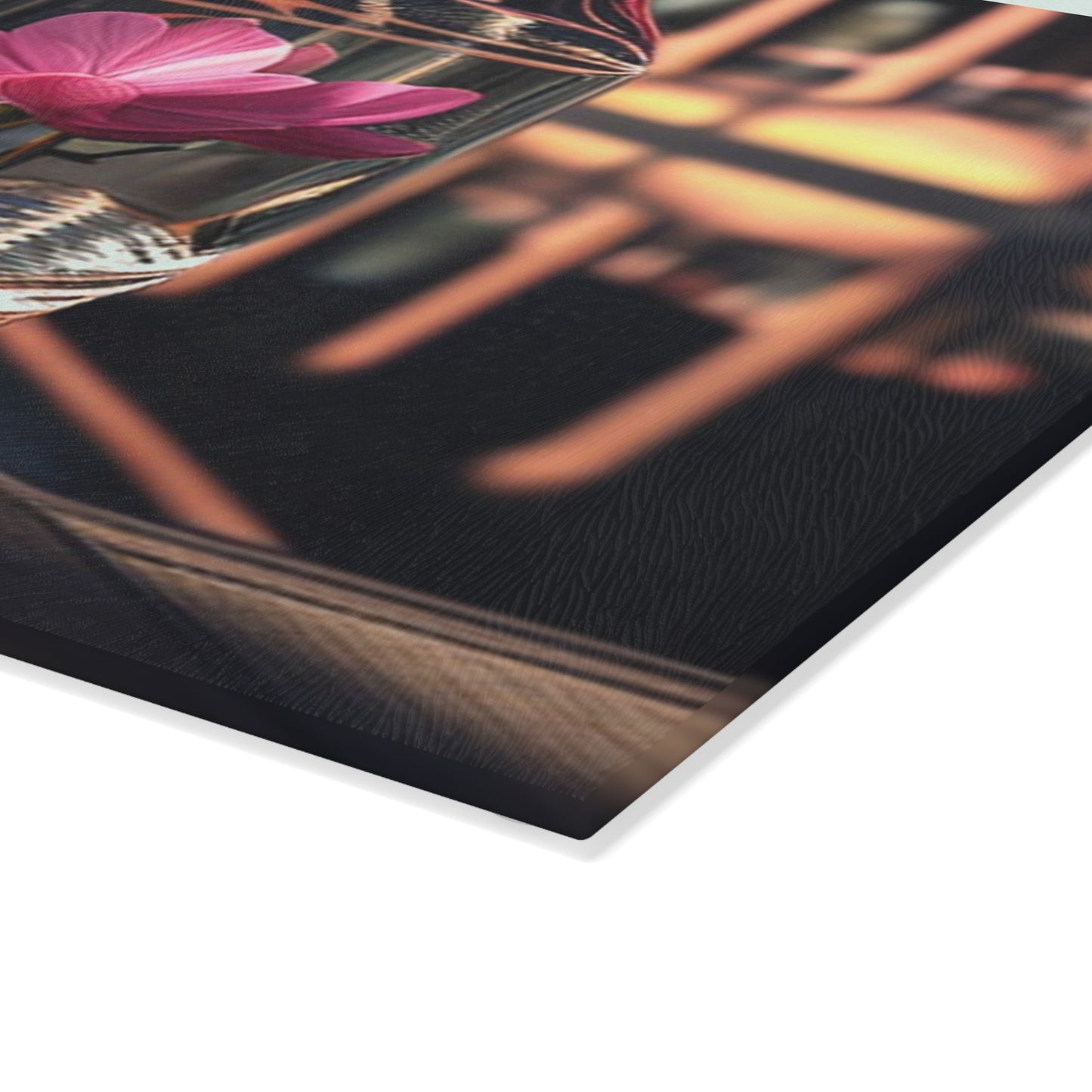 Glass Cutting Board Magnolia in a Glass vase 3