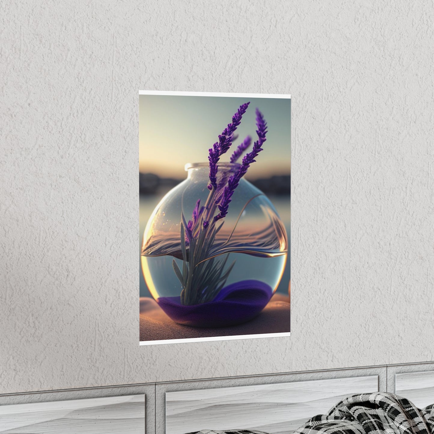 Premium Matte Vertical Posters Lavender in a vase 3