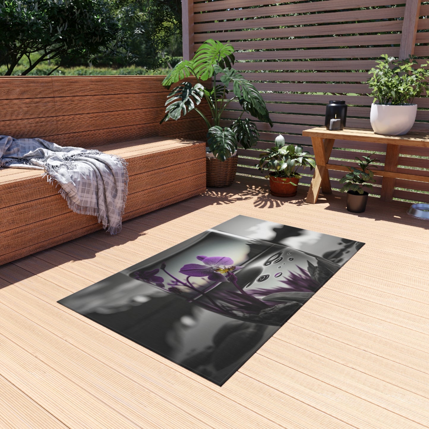 Outdoor Rug  Purple Orchid Glass vase 2