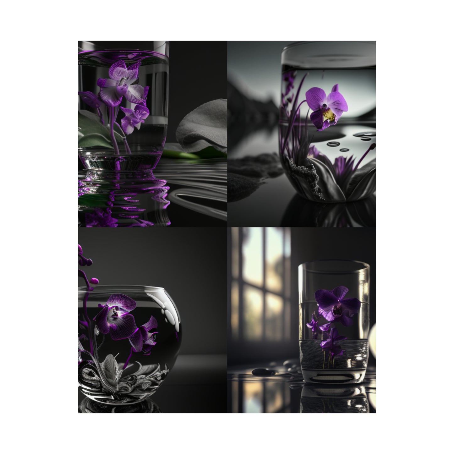 Premium Matte Vertical Posters Purple Orchid Glass vase 5