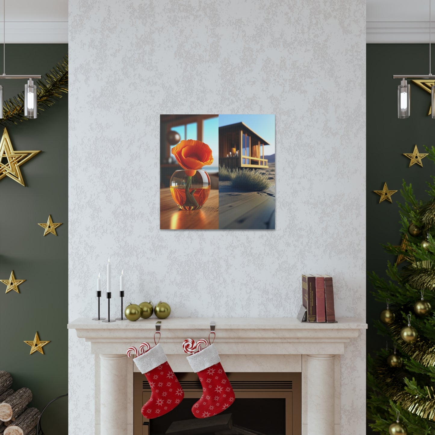 Canvas Gallery Wraps Poppy in a Glass Vase 3