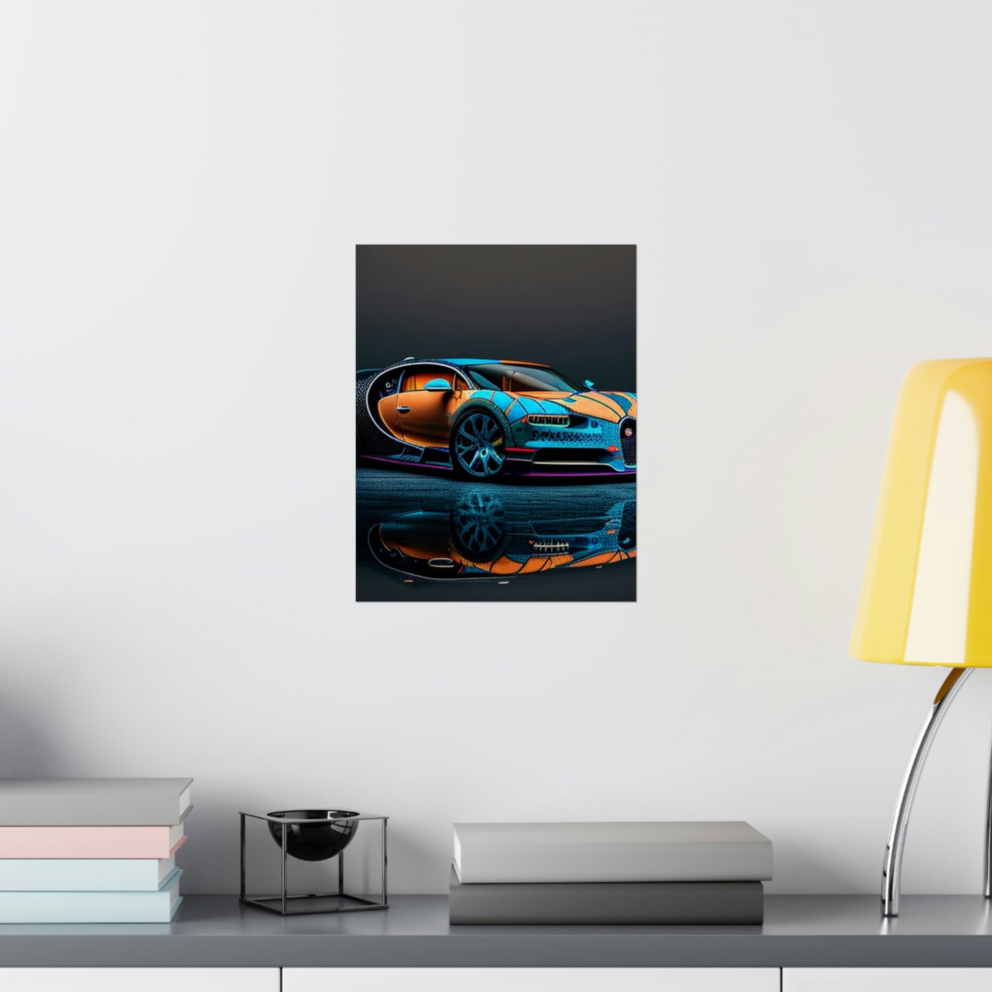 Premium Matte Vertical Posters Bugatti Blue 1