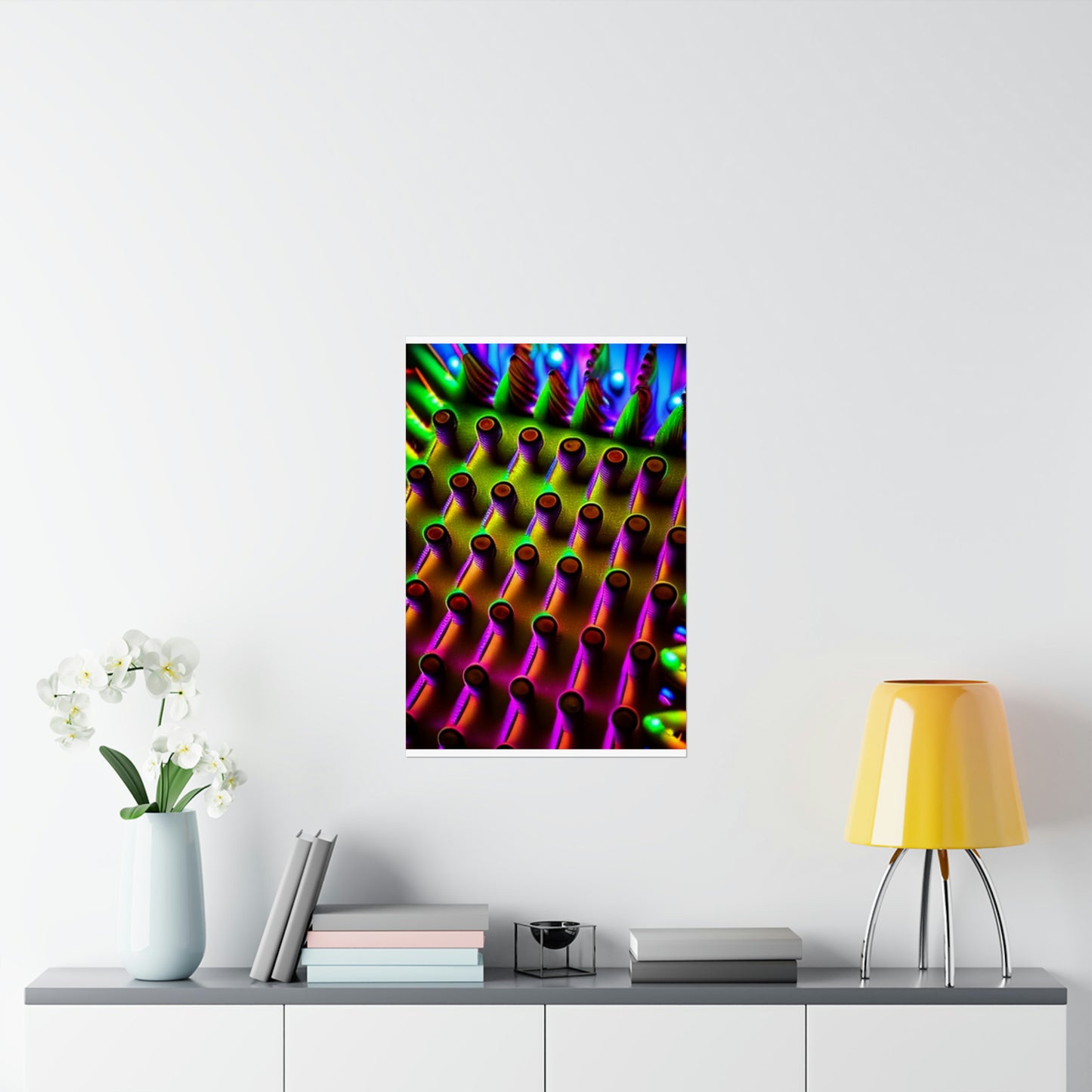 posters Macro Cactus neon square 1