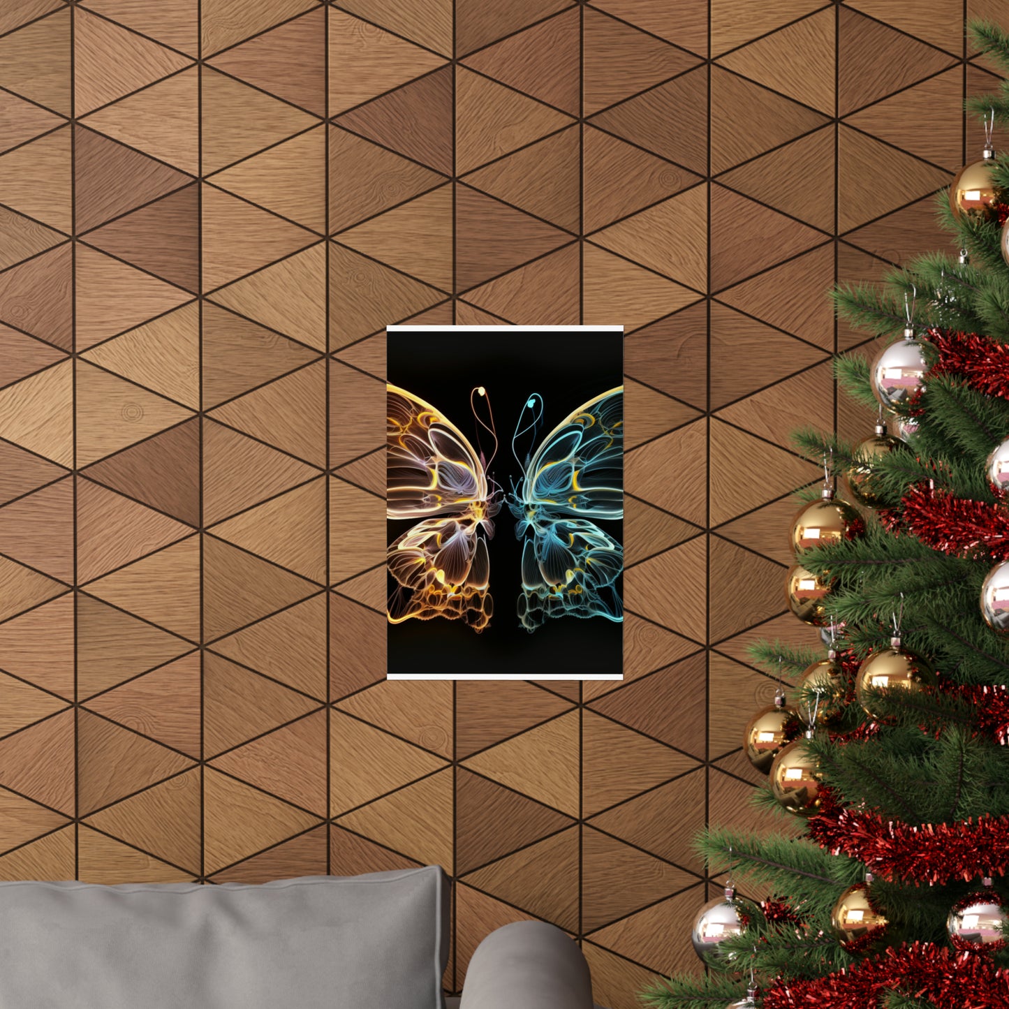 Premium Matte Vertical Posters Neon Glo Butterfly 3