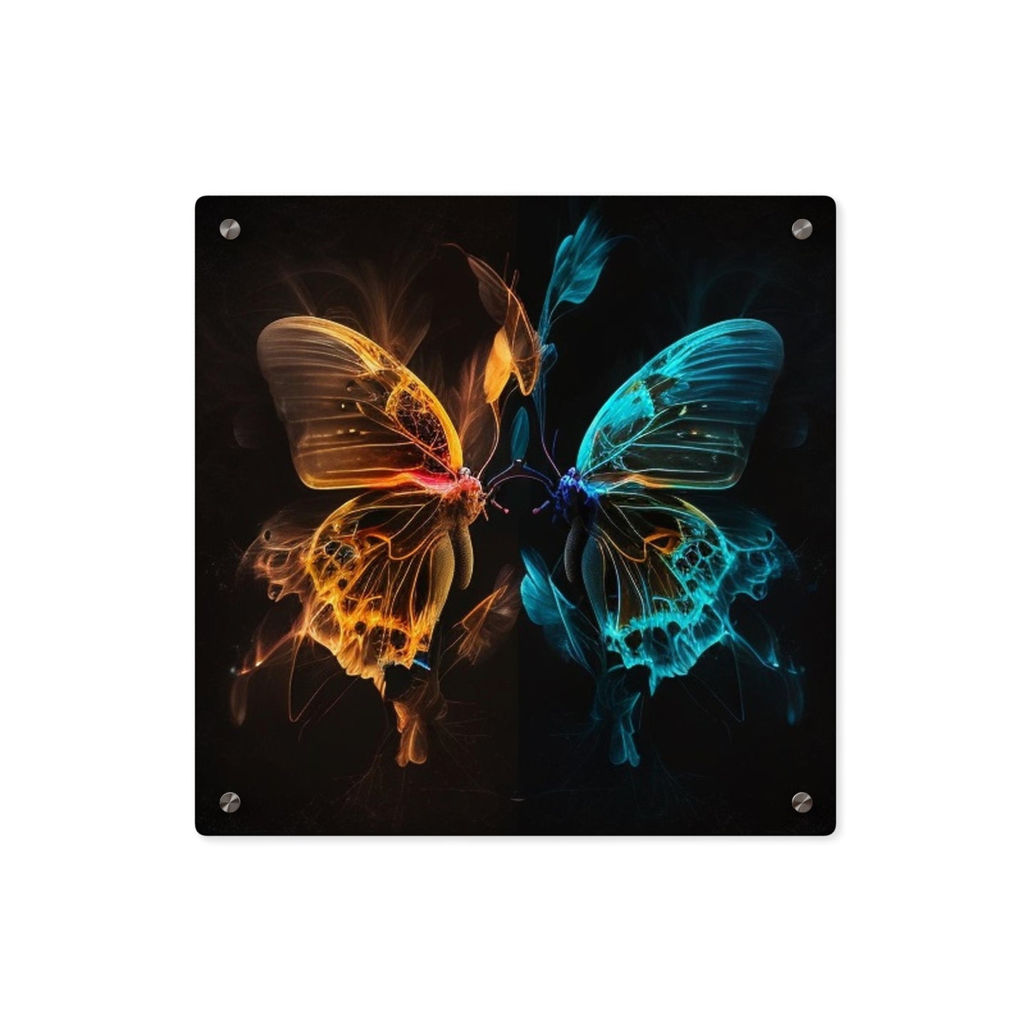 Acrylic Wall Art Panels Kiss Neon Butterfly 2