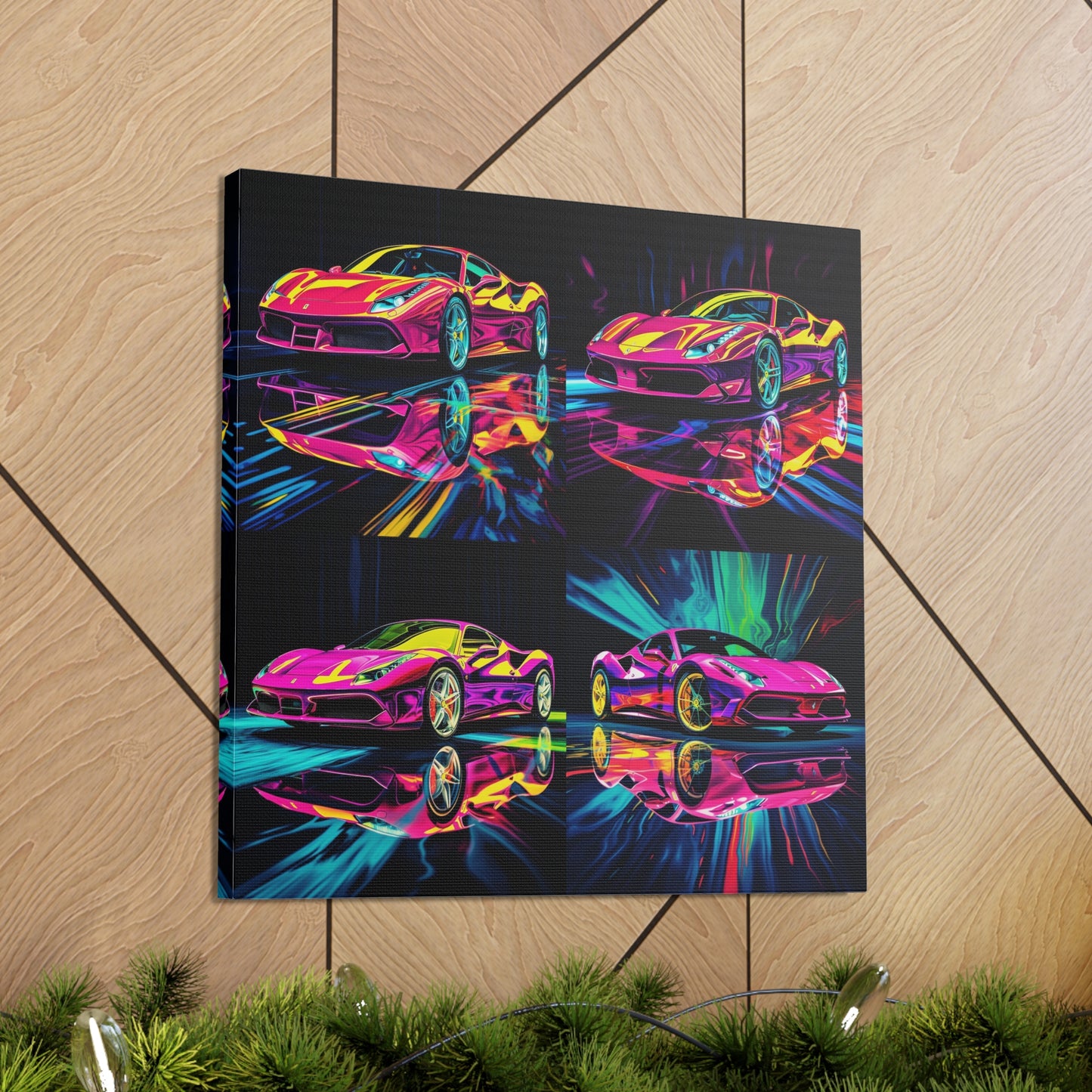 Canvas Gallery Wraps Pink Ferrari Macro 5