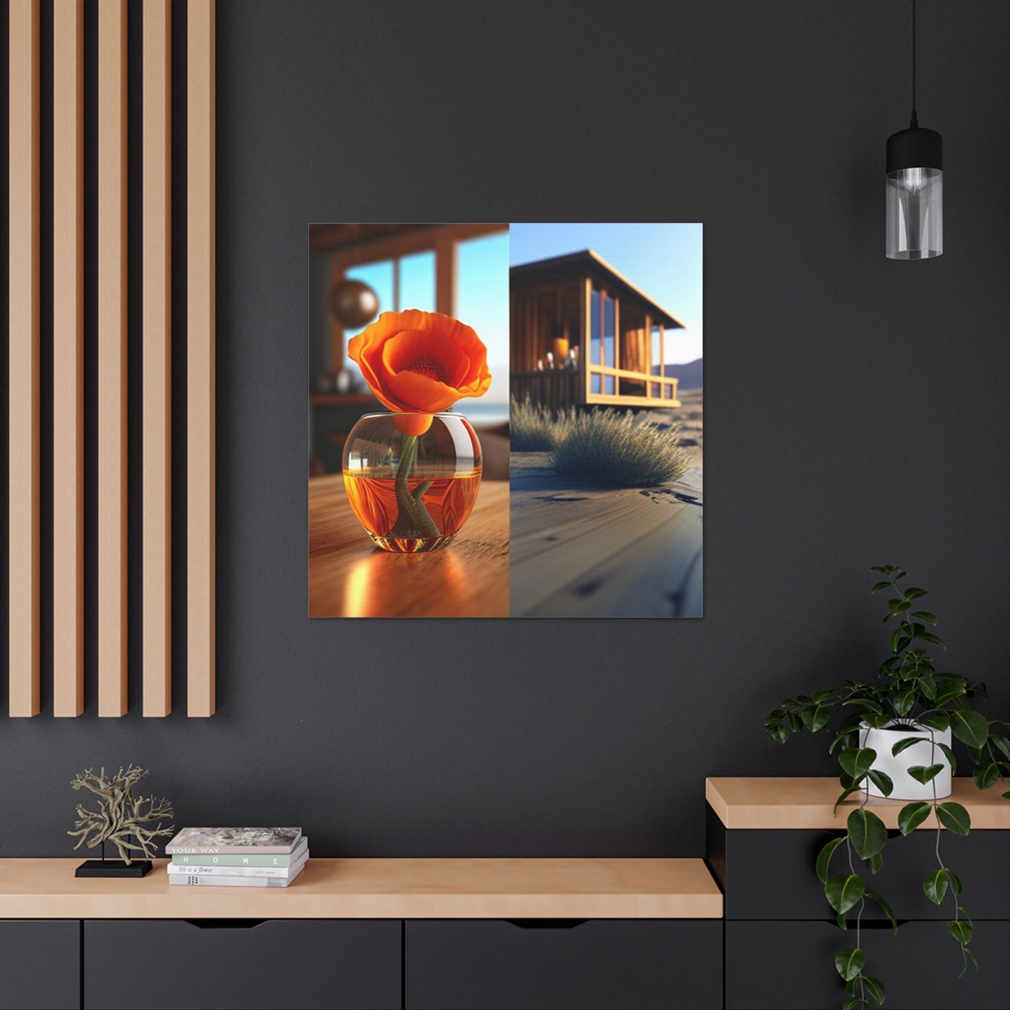 Canvas Gallery Wraps Poppy in a Glass Vase 3