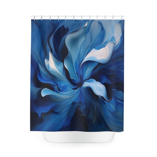 Polyester Shower Curtain Abstract Blue Tulip 4