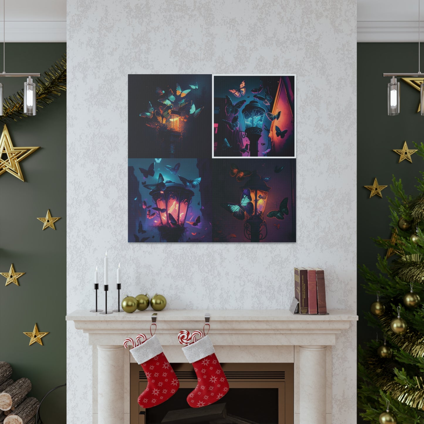 Canvas Gallery Wraps Street Light Butterfly 5