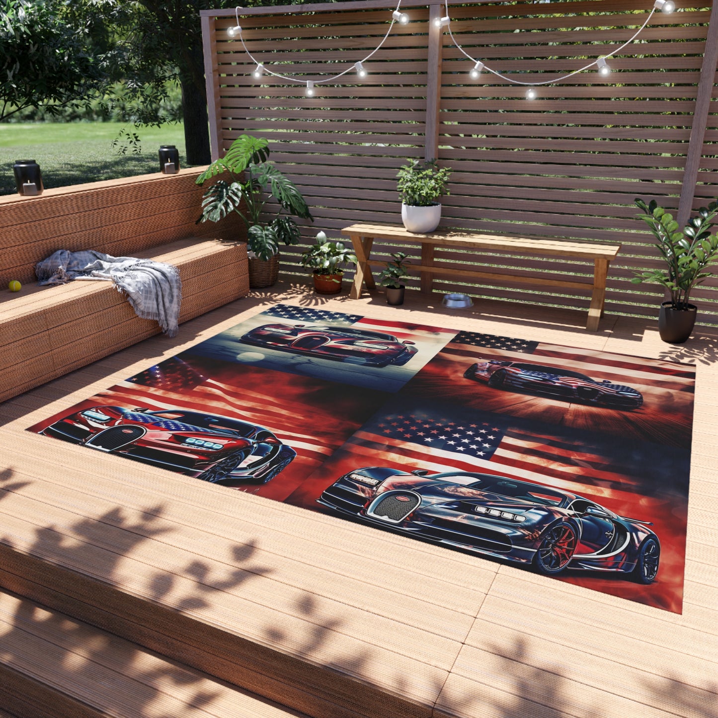 Outdoor Rug  Abstract American Flag Background Bugatti 5