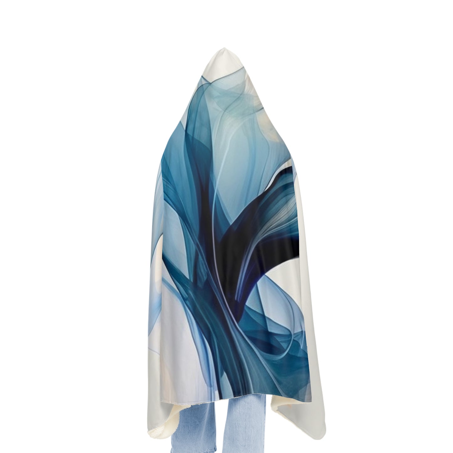 Snuggle Hooded Blanket Blue Tluip Abstract 3