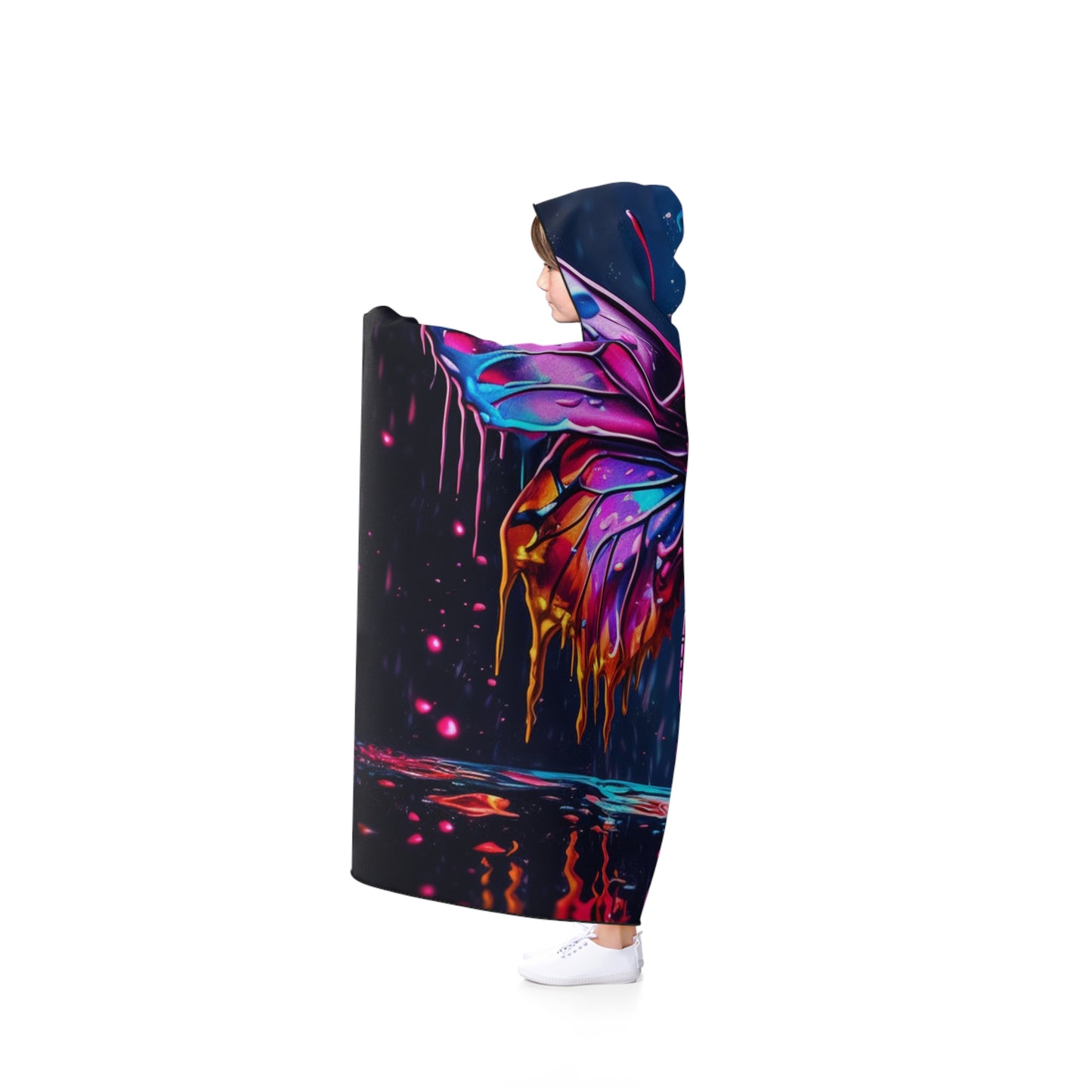 Hooded Blanket Pink Butterfly Flair 2