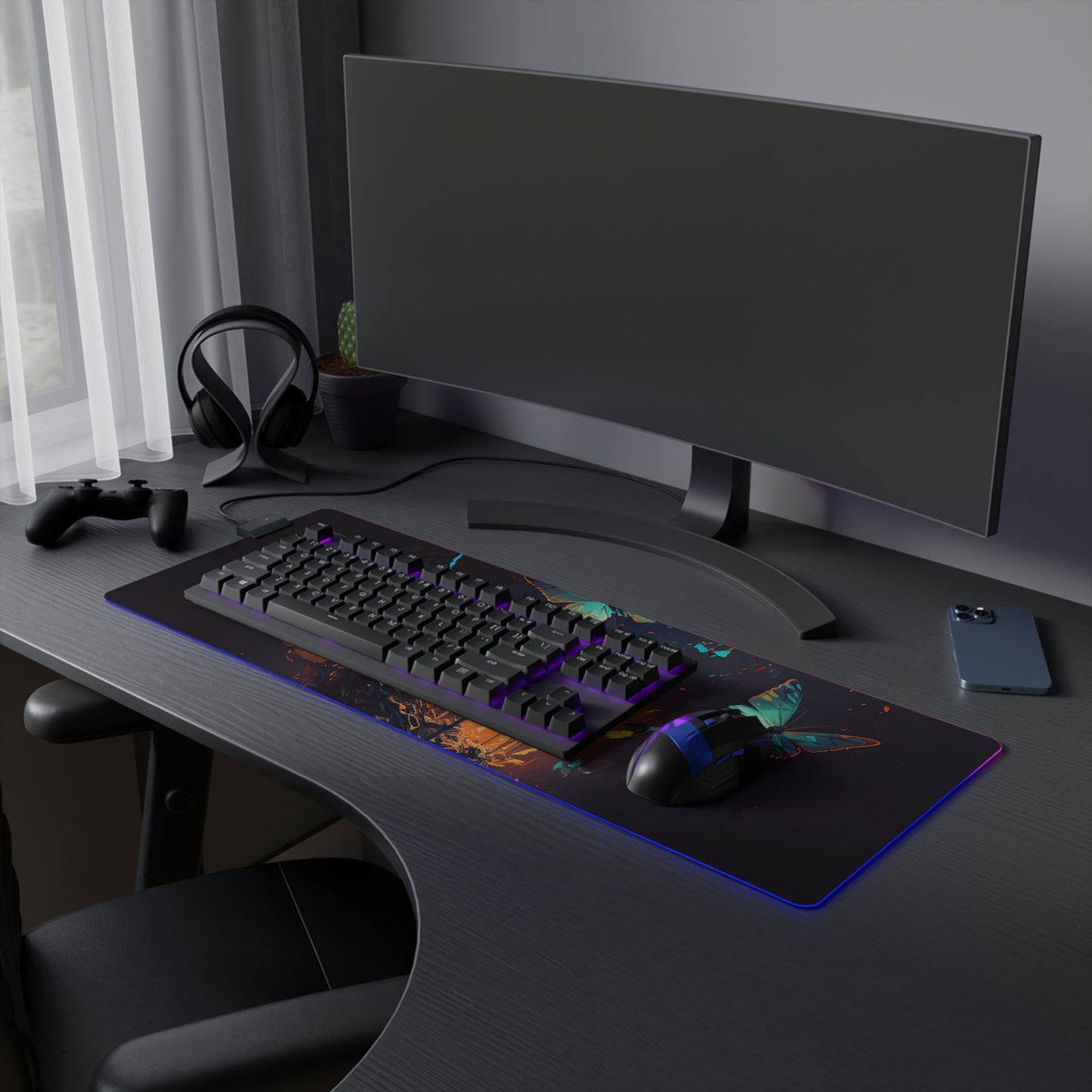 LED Gaming Mouse Pad Street Light Butterfly 1