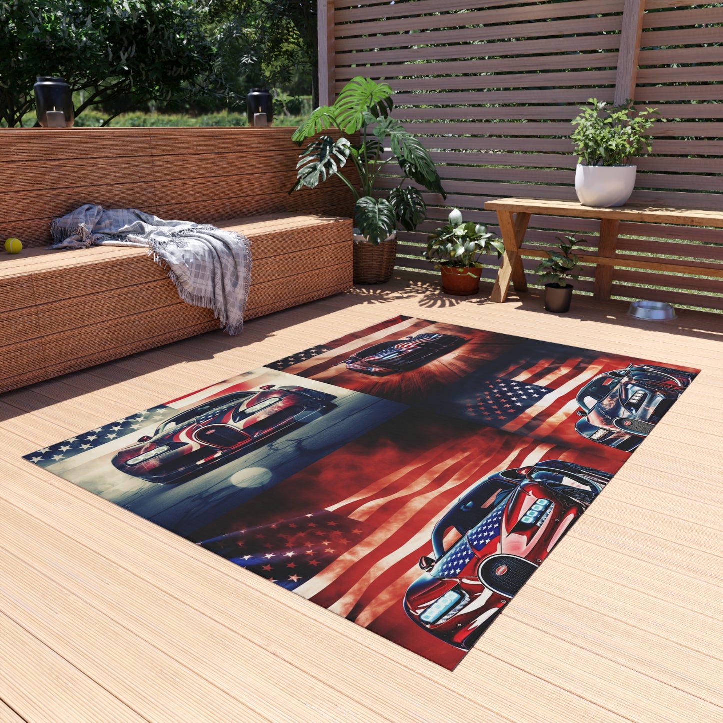 Outdoor Rug  Abstract American Flag Background Bugatti 5