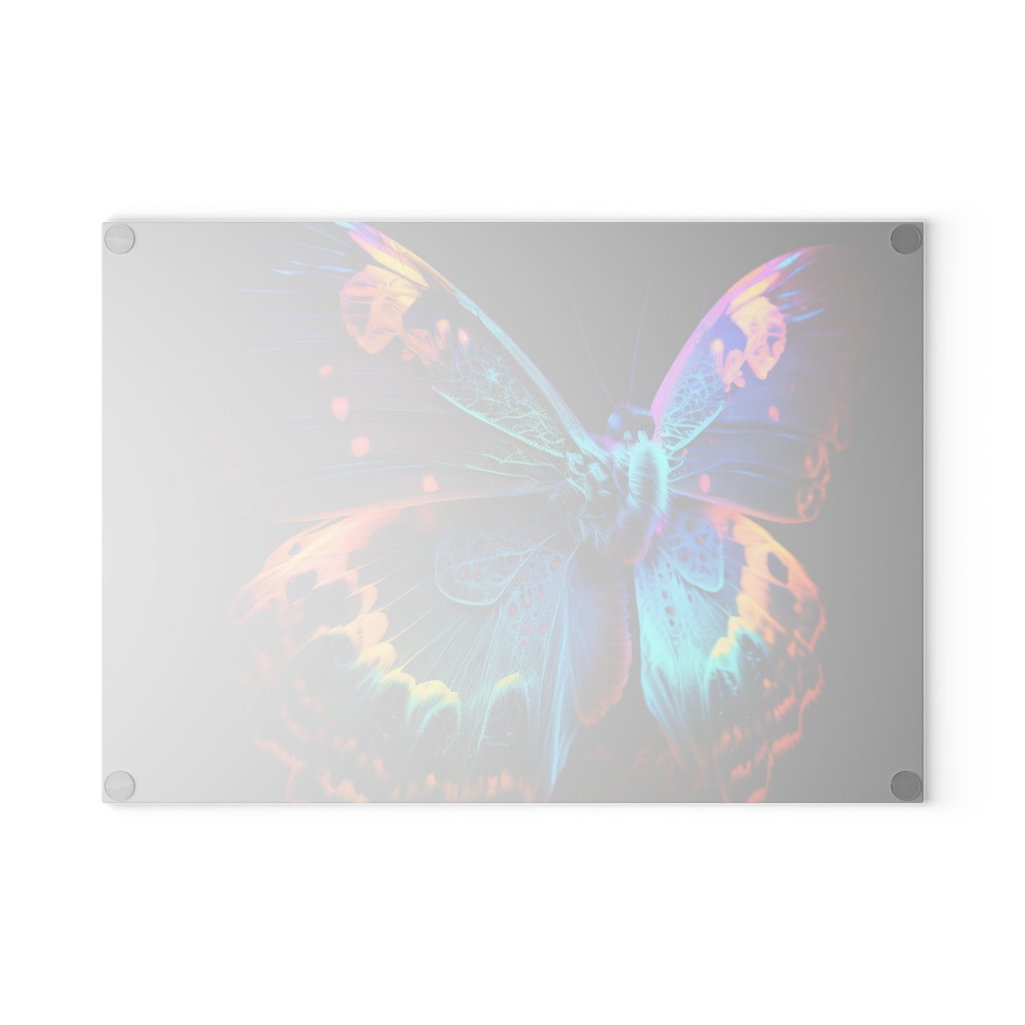 Glass Cutting Board Raw Hyper Color Butterfly 4