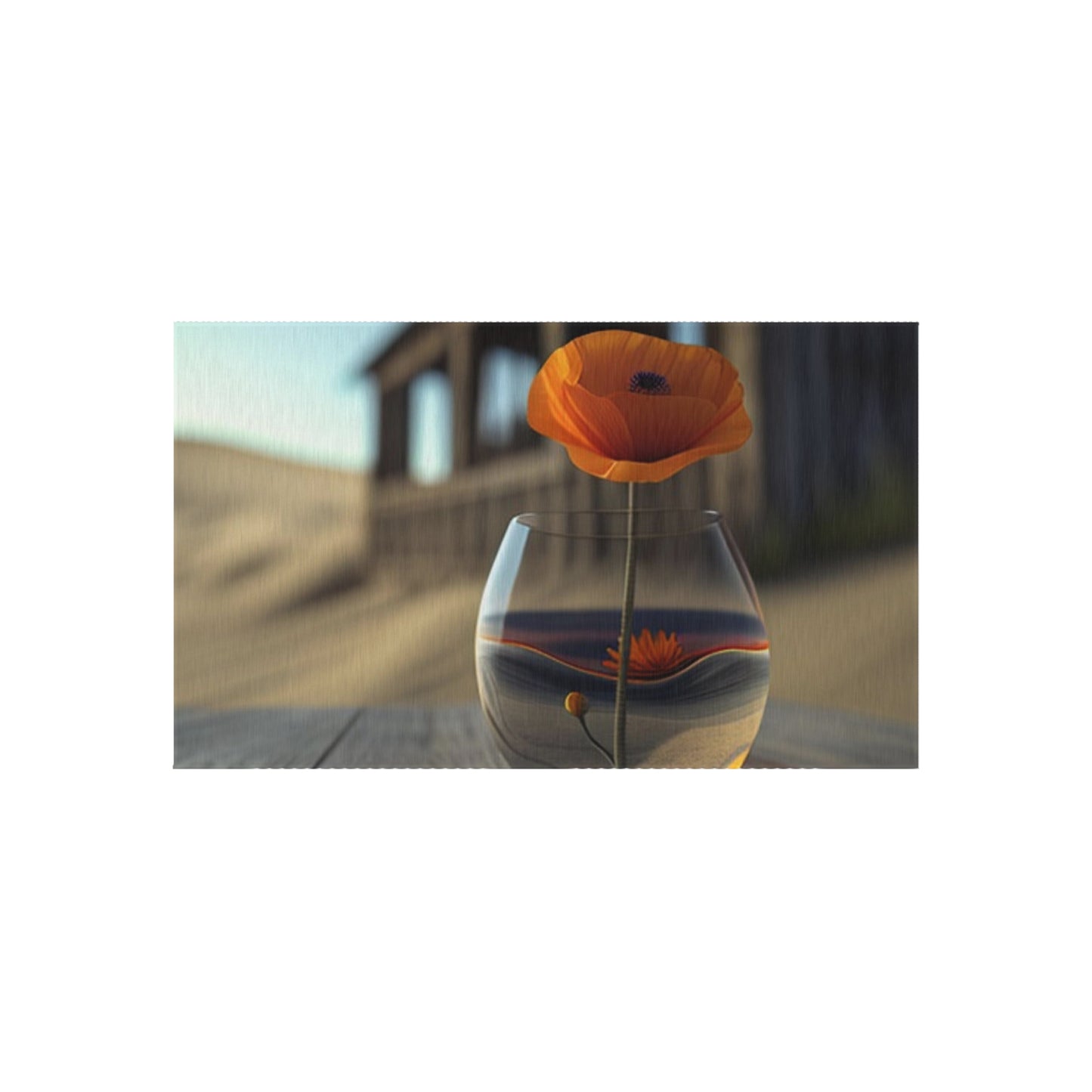 Outdoor Rug  Poppy in a Glass Vase 4