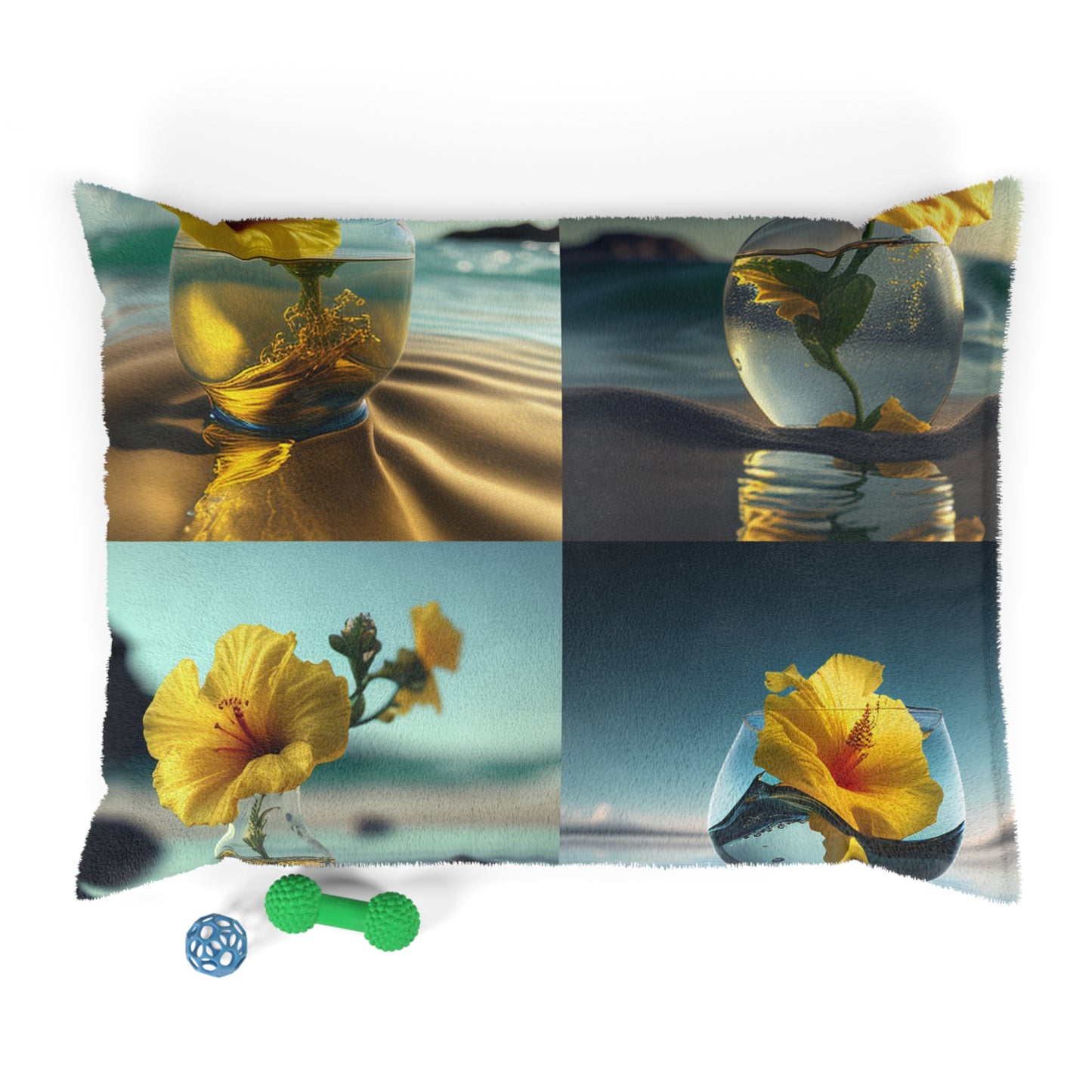 Pet Bed Yellow Hibiscus glass 5