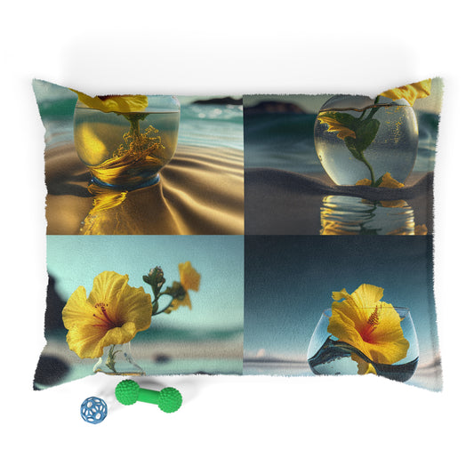 Pet Bed Yellow Hibiscus glass 5