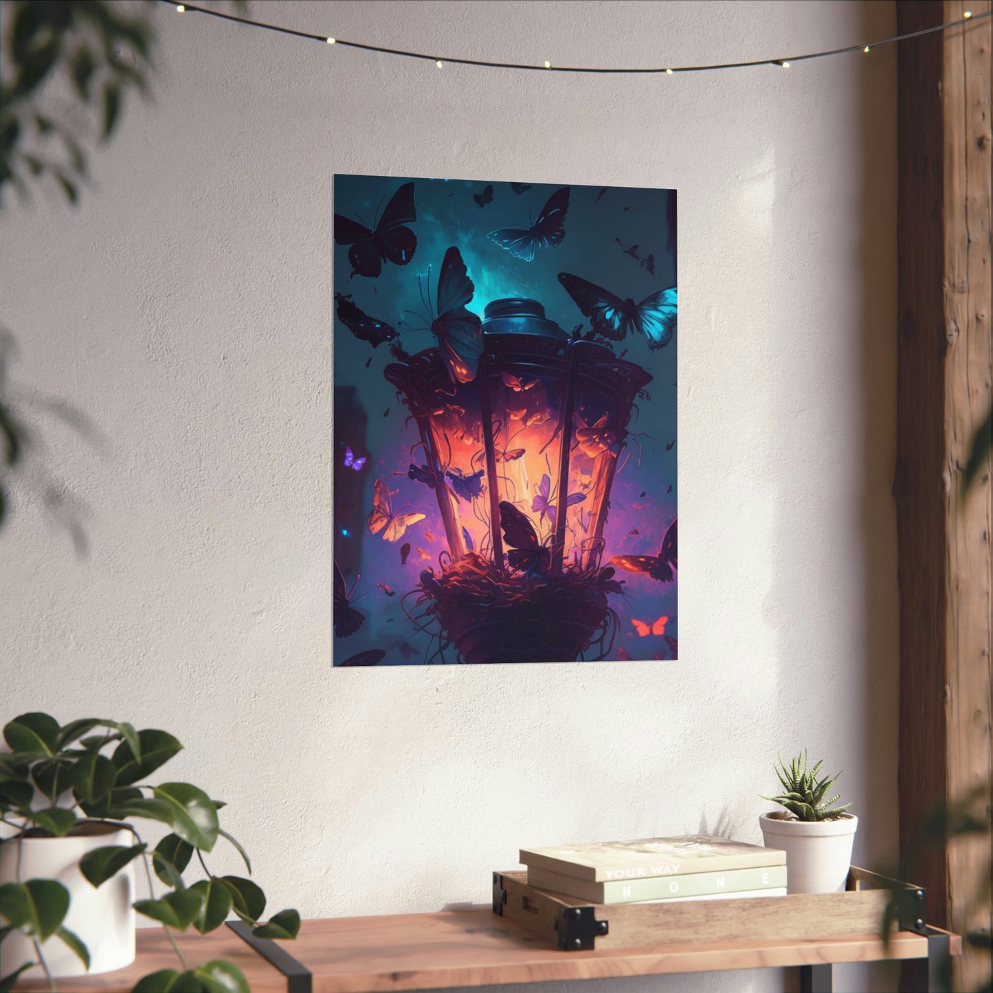 Premium Matte Vertical Posters Street Light Butterfly 3