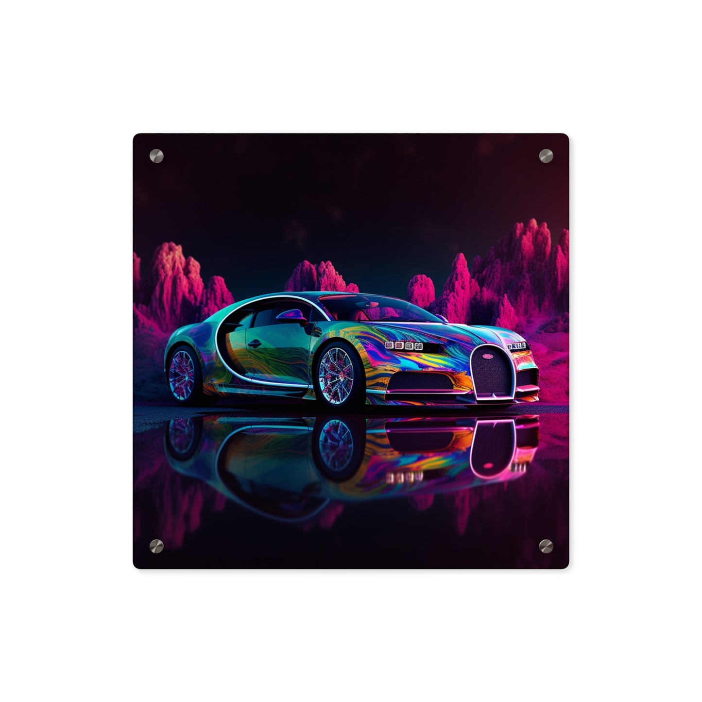 Acrylic Wall Art Panels Florescent Bugatti Flair 2