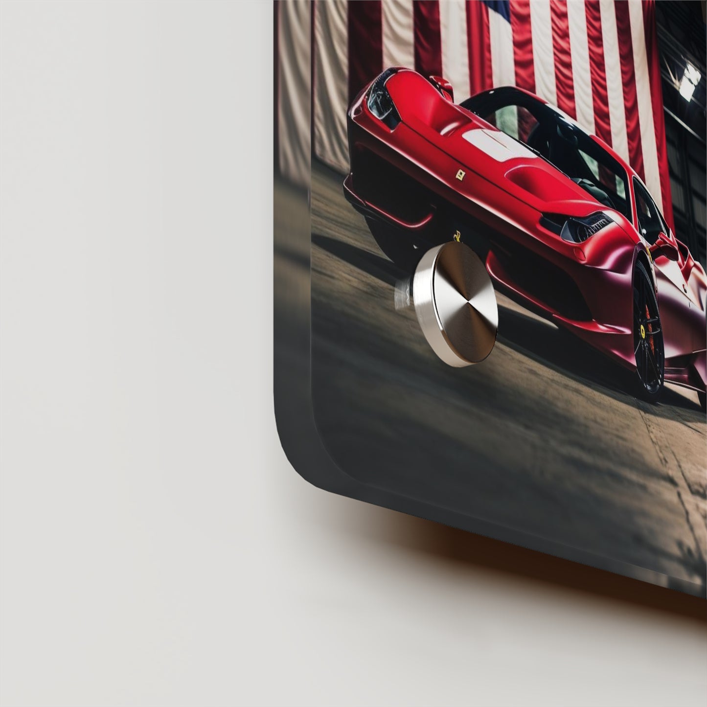 Acrylic Wall Art Panels American Flag Background Ferrari 5