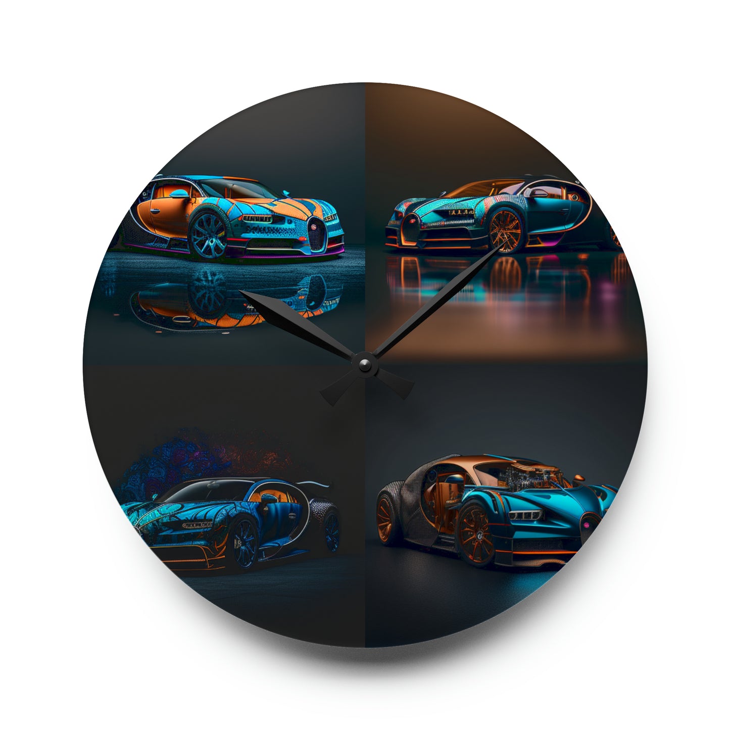 Acrylic Wall Clock Bugatti Blue 5