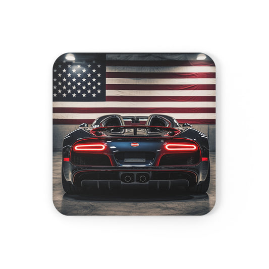 Corkwood Coaster Set American Flag Background Bugatti 4